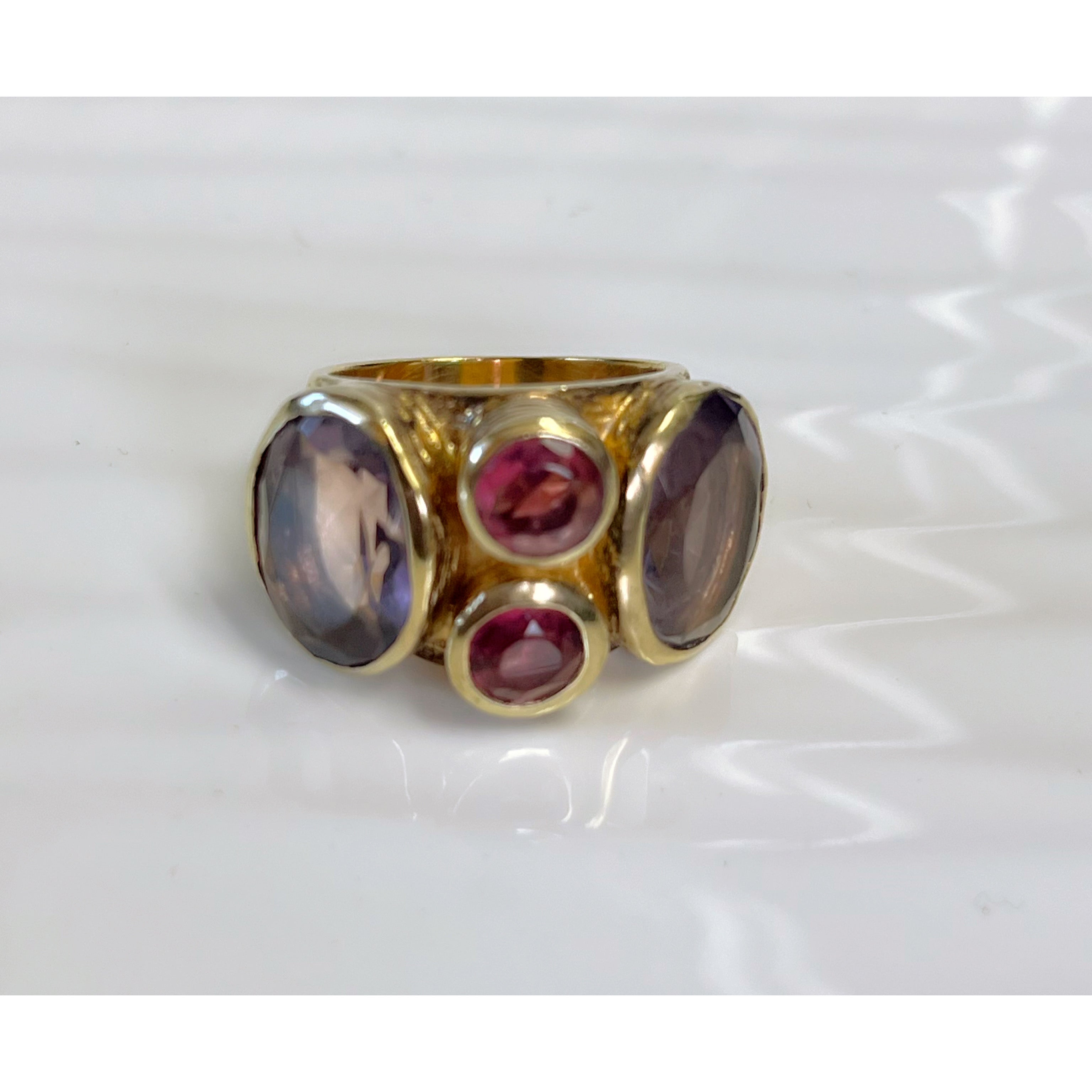 Julie Vos 24K gold plate and amethyst ring