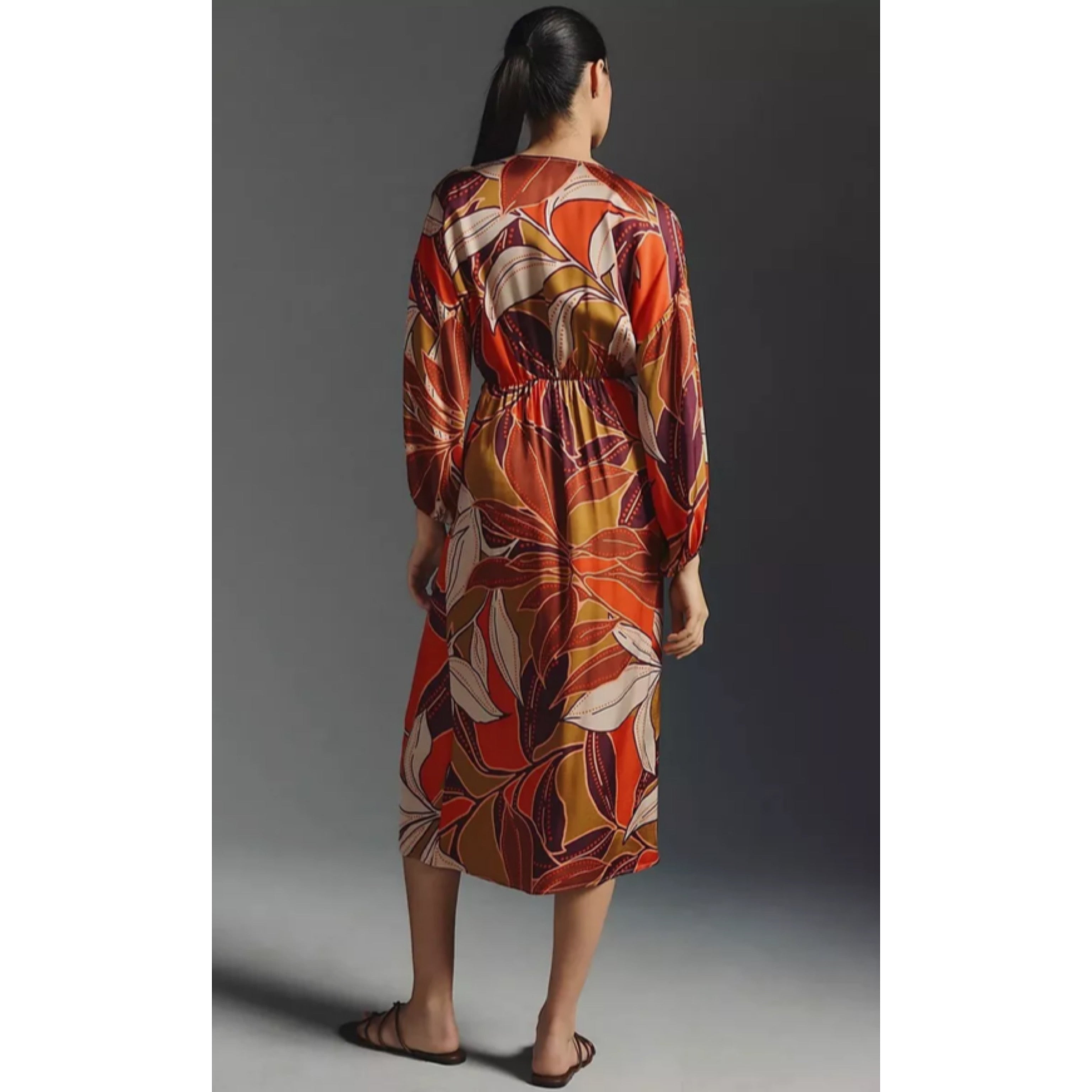 Anthropologie earth-tone print dress, size M