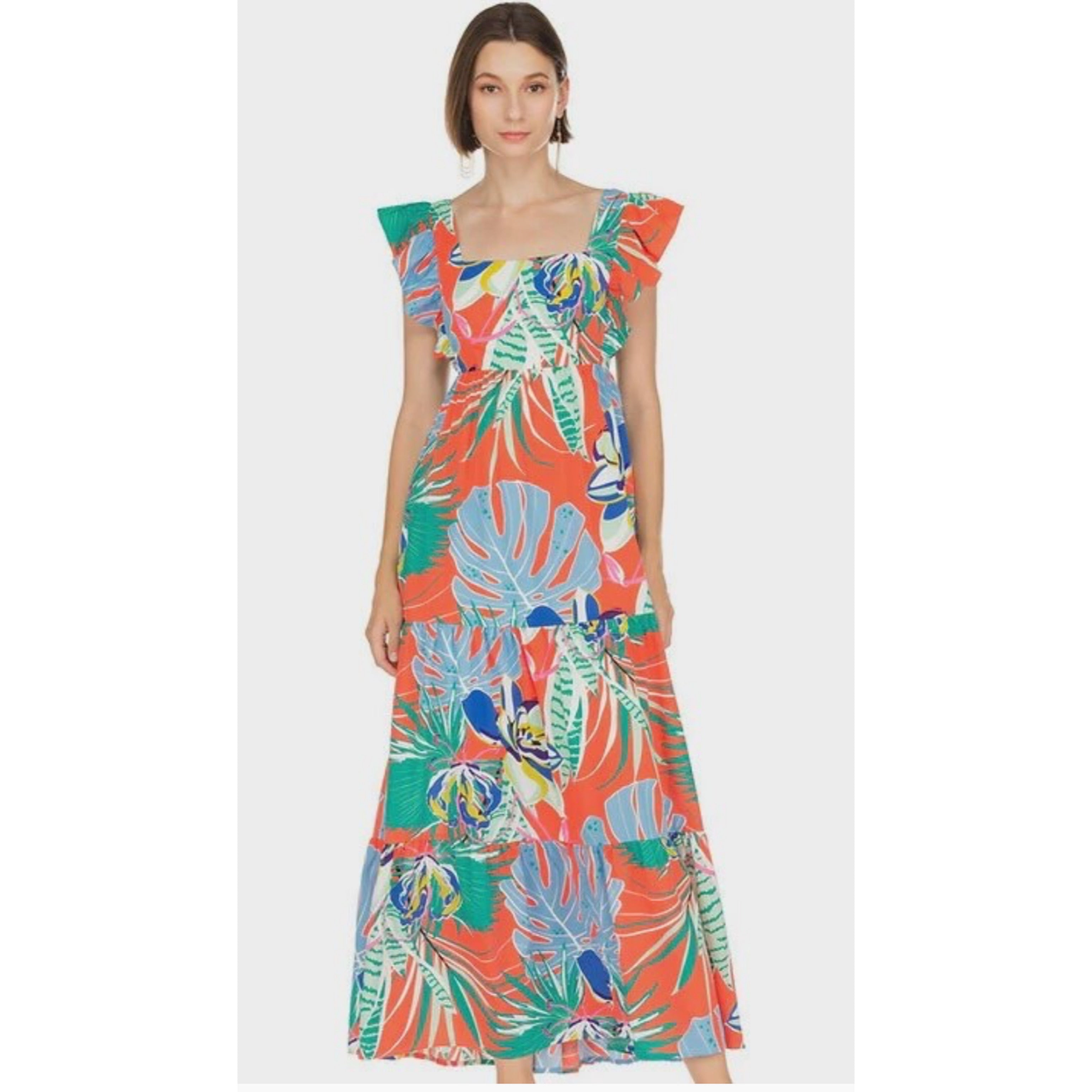 Jade coral print maxi dress, size S