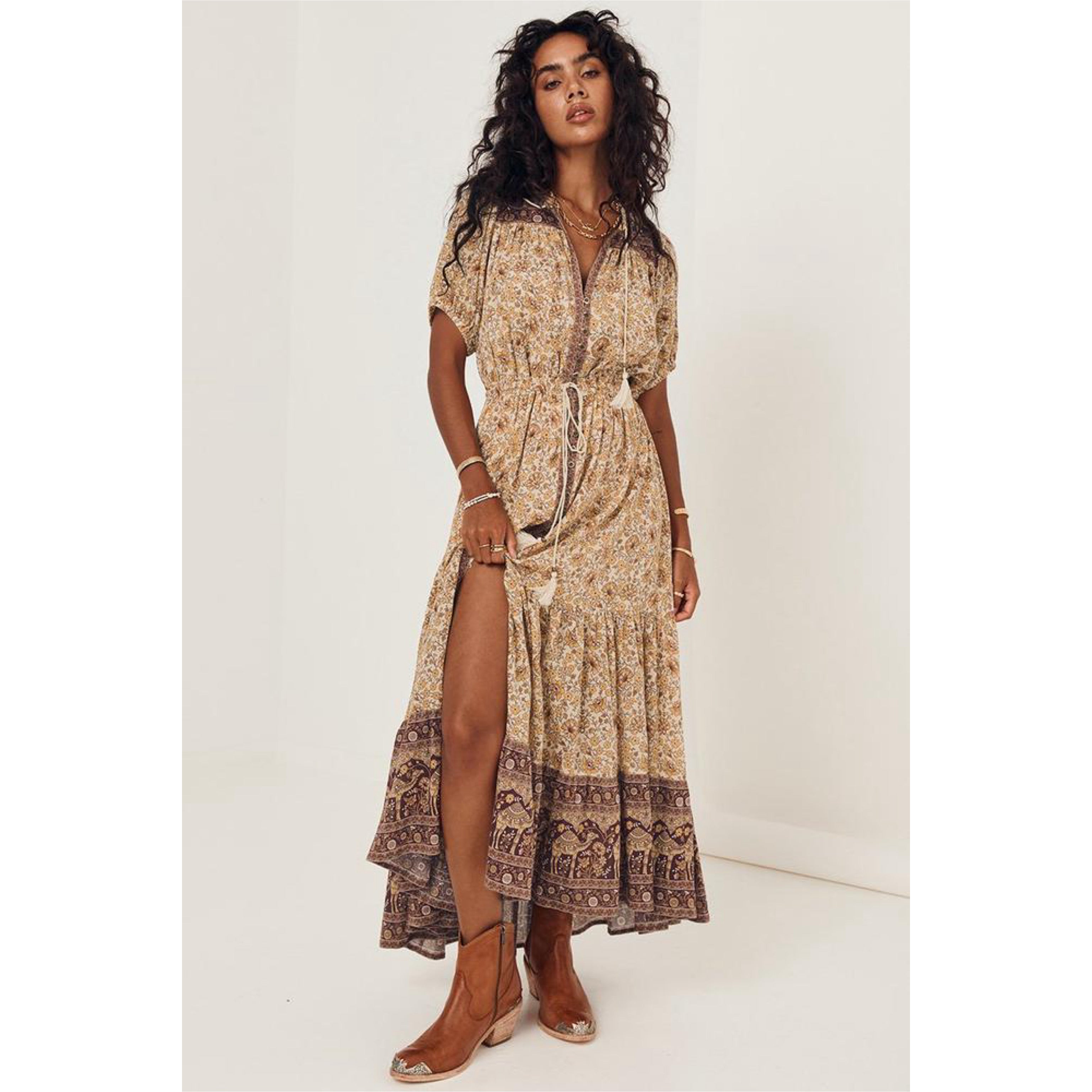Spell & The Gypsy cinnamon print dress, size S