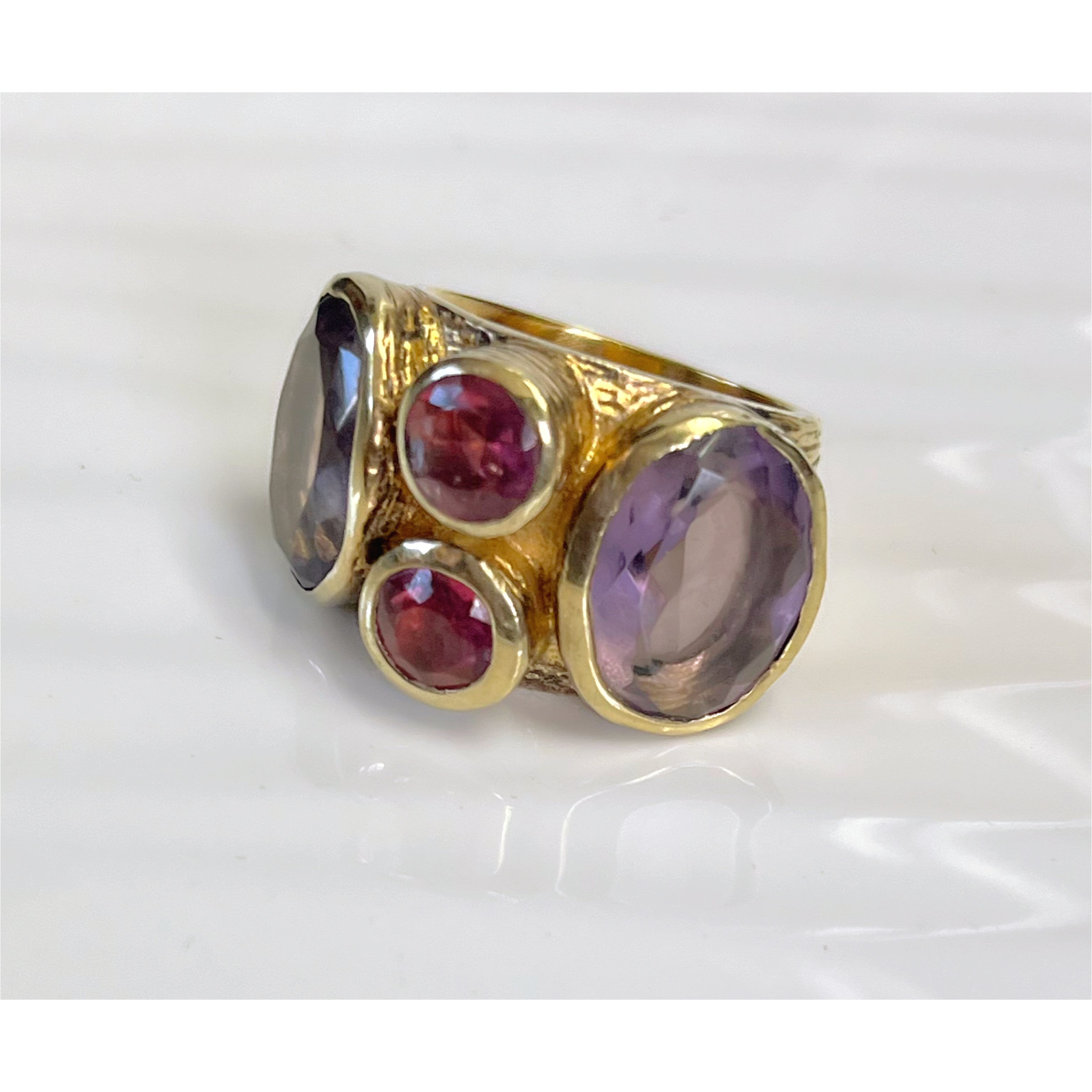 Julie Vos 24K gold plate and amethyst ring