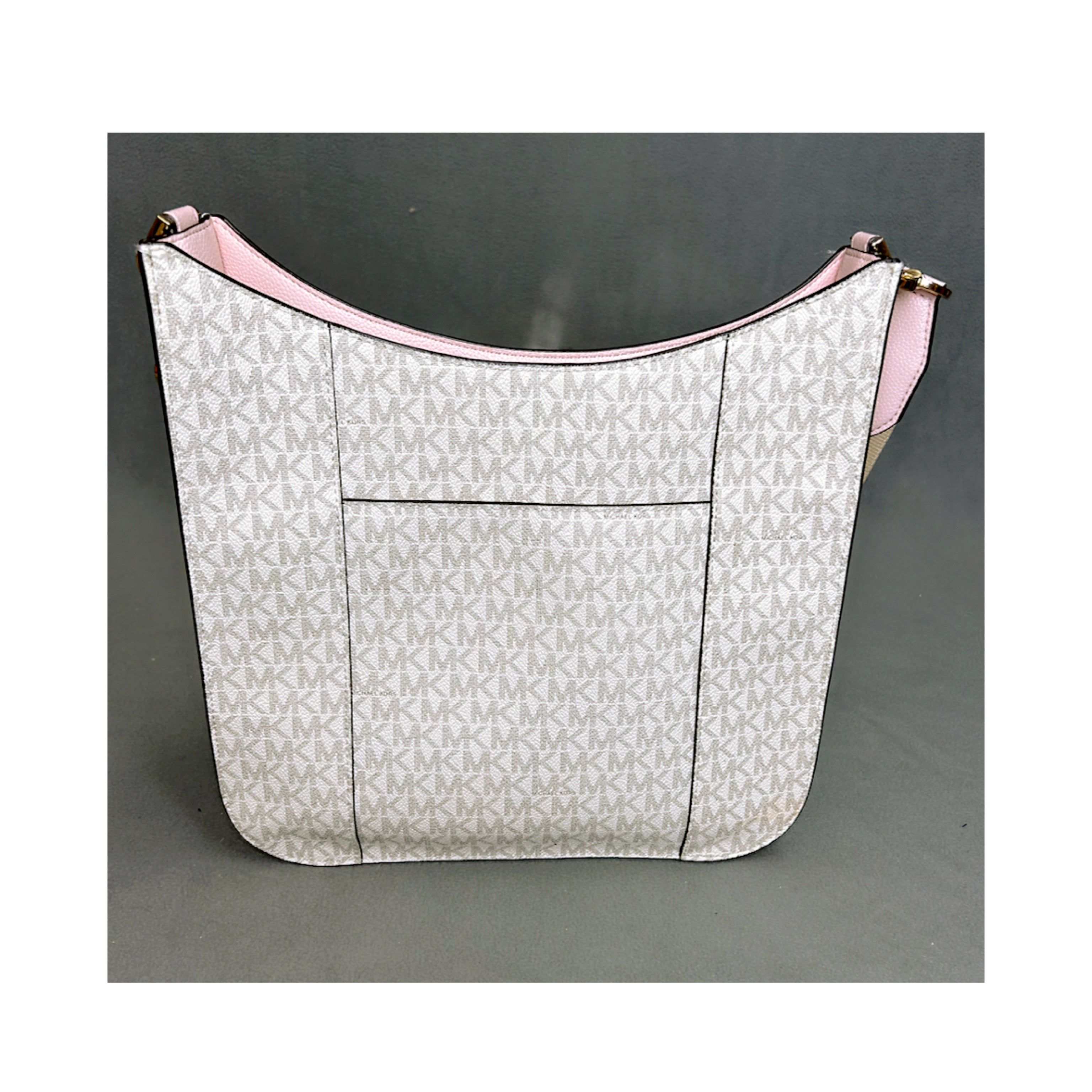 Michael Kors white, taupe and blush logo Briley bag
