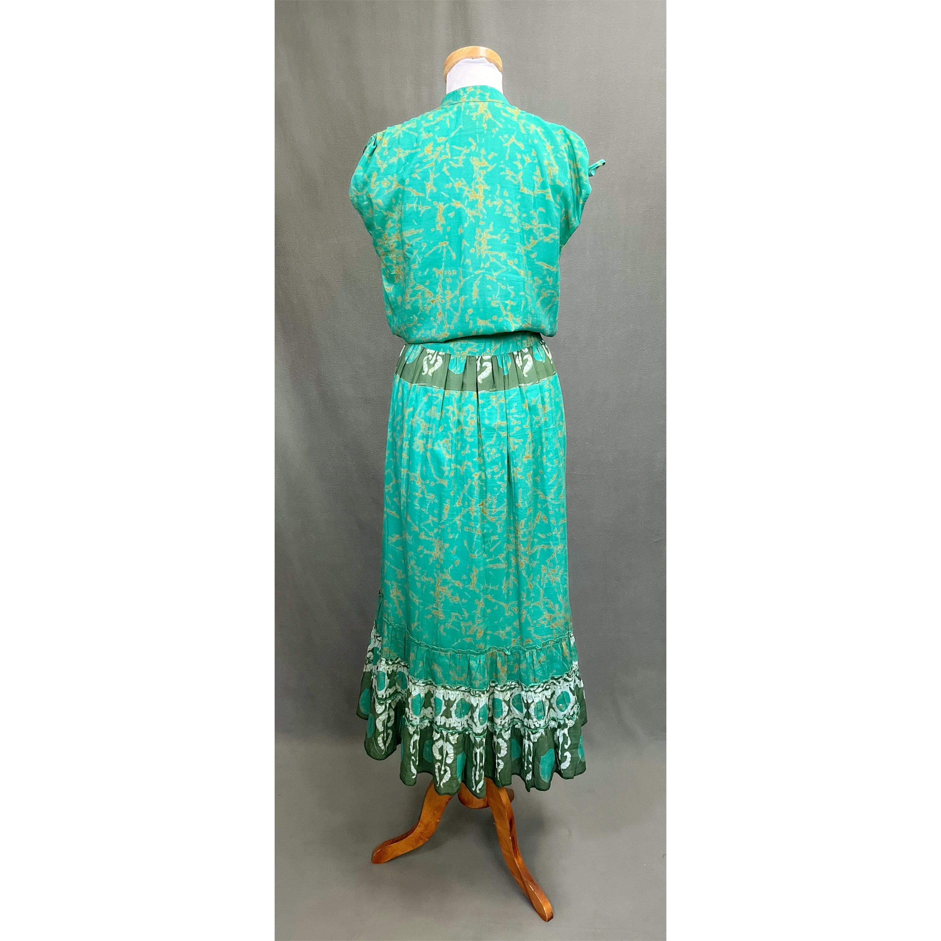 Bell green print dress, size S