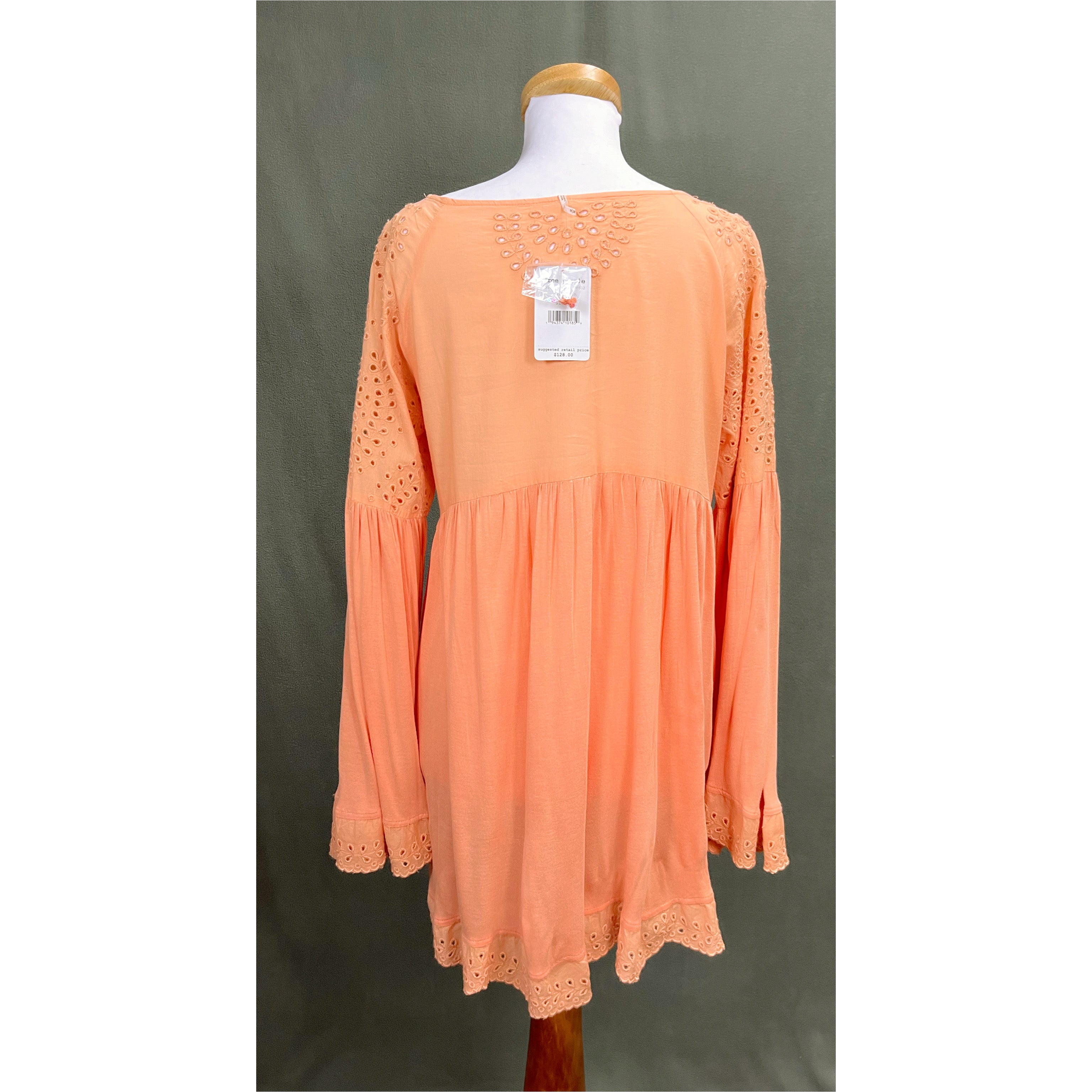Johnny Was peach blouse, size M, NEW WITH TAGS!