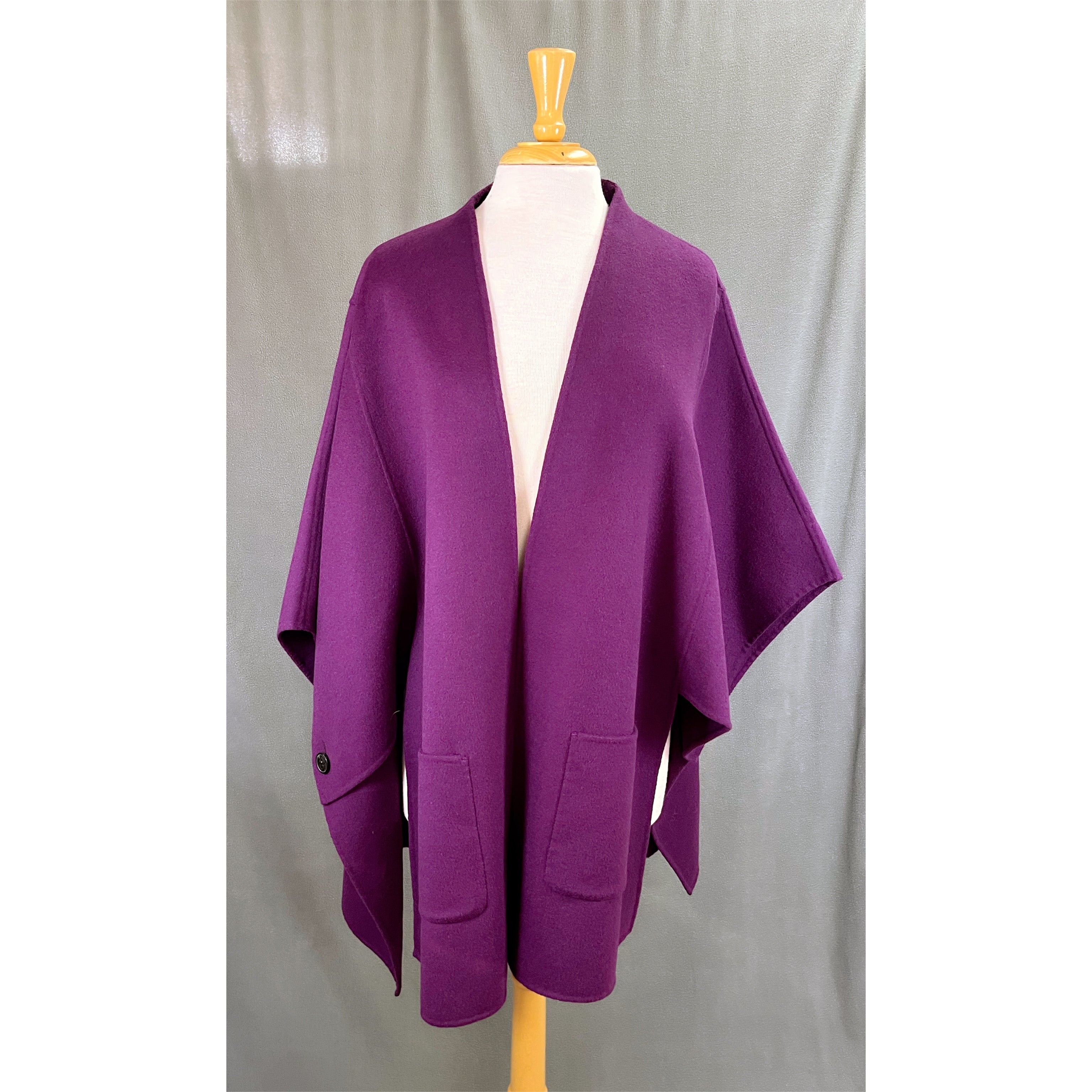 Escada purple wool & cashmere cape, size L