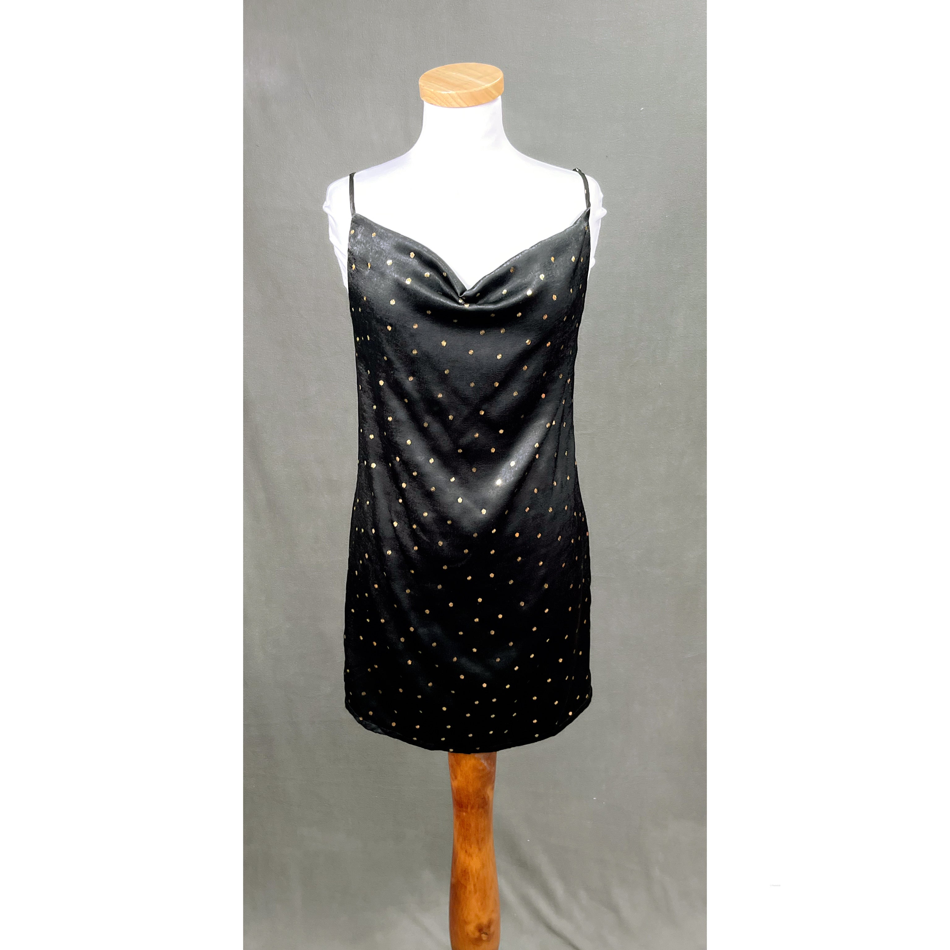 TCEC black and gold slip dress, sizes M & L, NEW WITH TAGS!