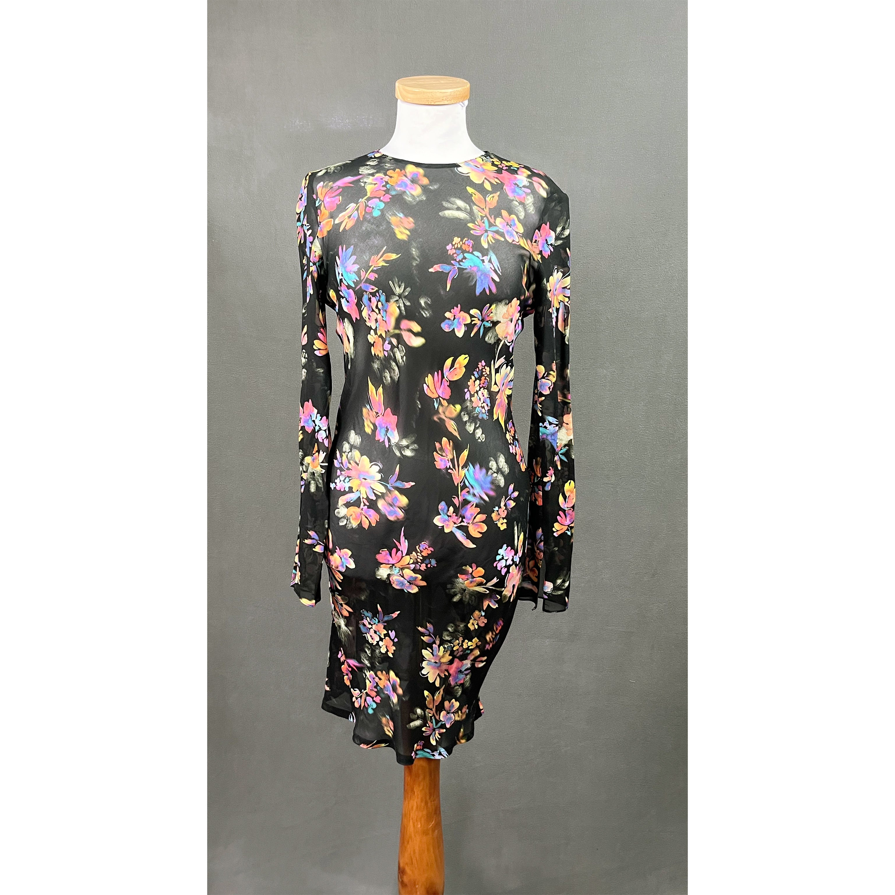 Amanda Uprichard black floral dress, size M
