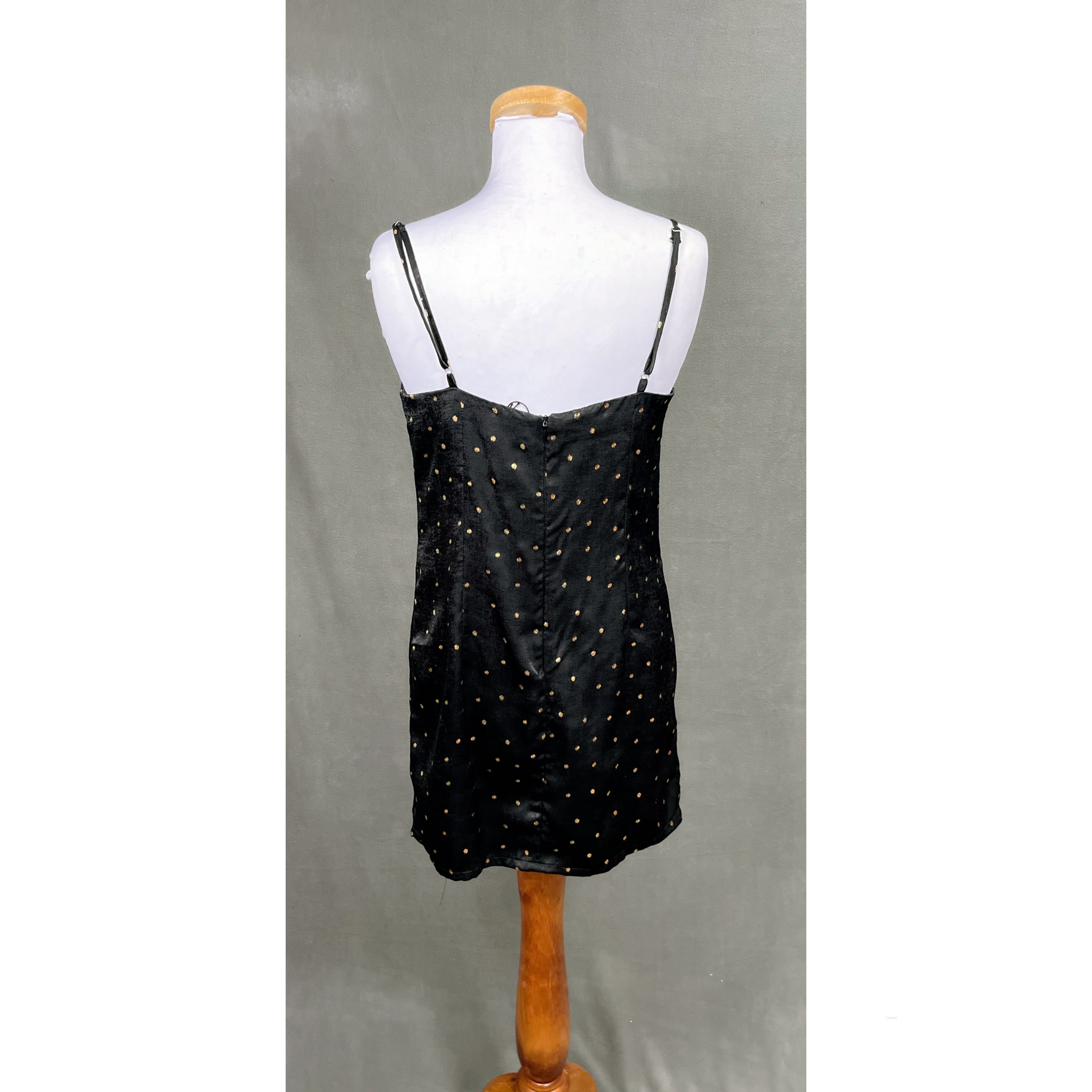 TCEC black and gold slip dress, sizes M & L, NEW WITH TAGS!