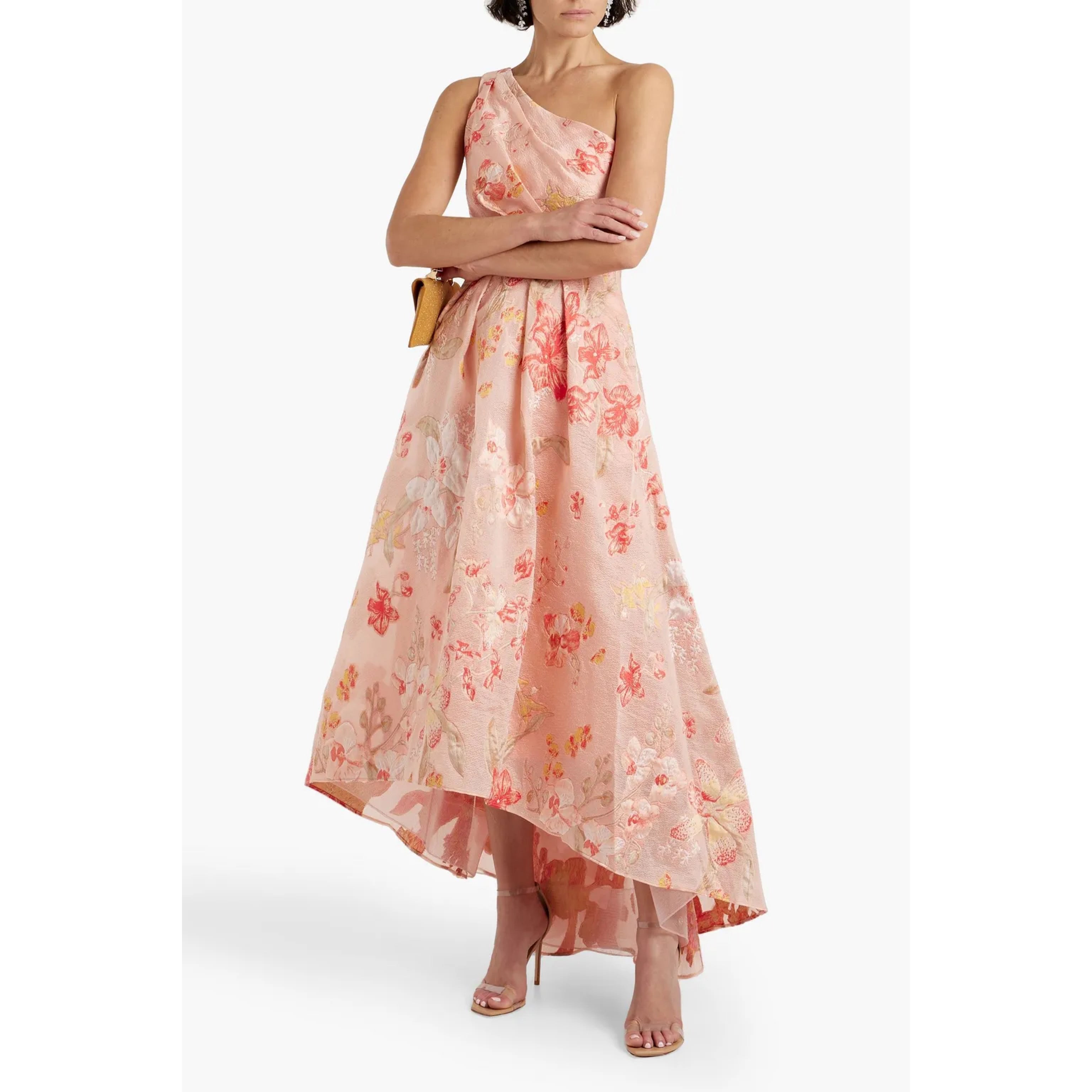 Marchesa Notte peach floral dress, size 6, NEW WITH TAGS!
