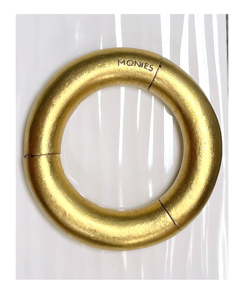 Monies gold wood donut bracelet