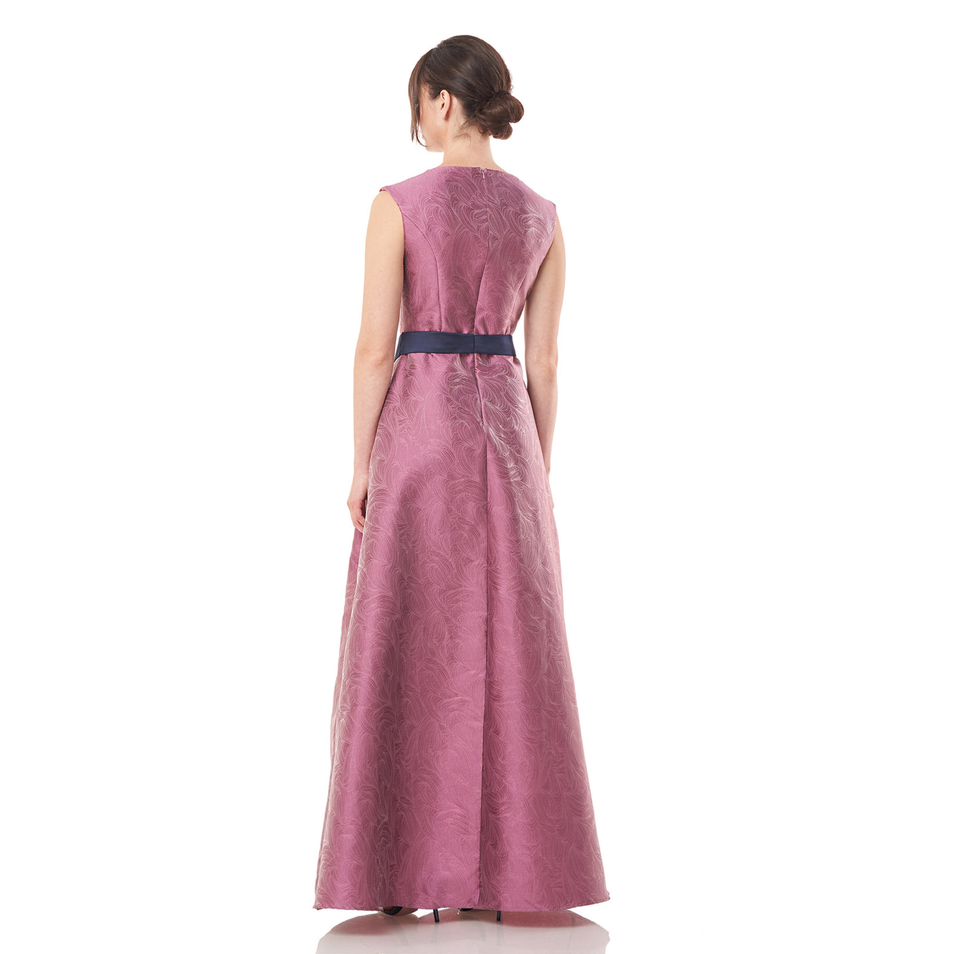 Kay Unger mauve & navy walkthrough dress, size 6