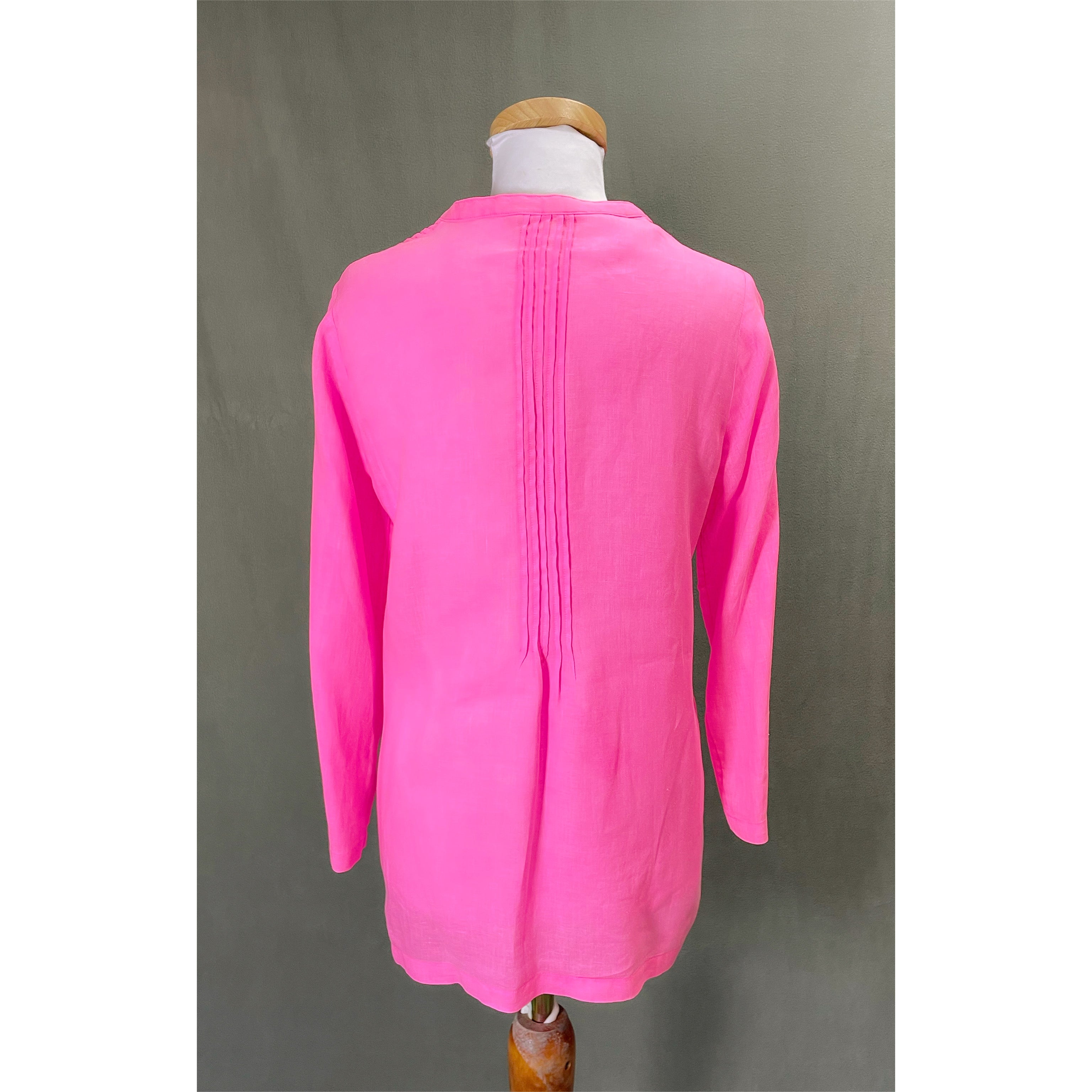Lilly Pulitzer hot pink linen Sarasota blouse, size XS