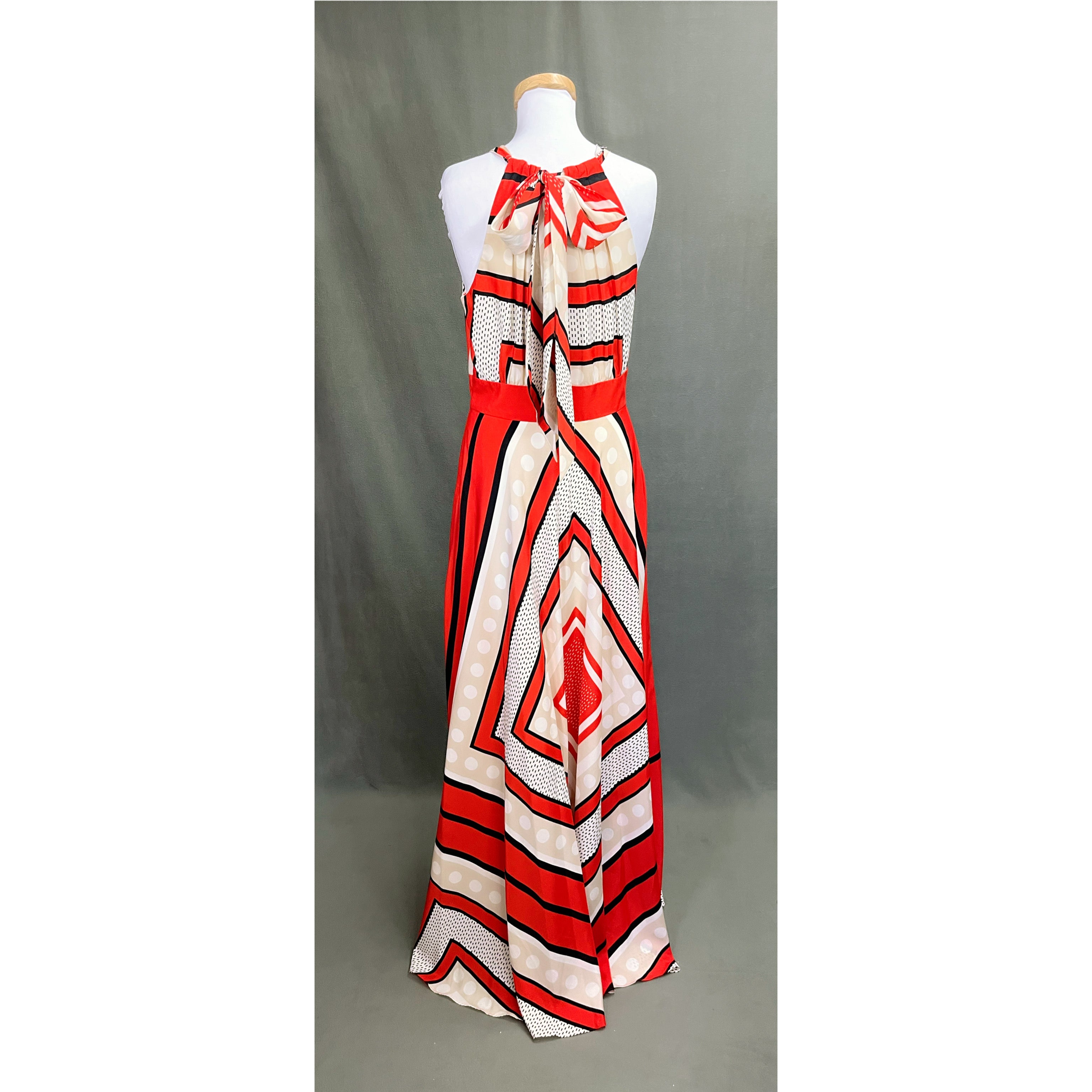 Eliza J. red and navy stripe dress, size 8