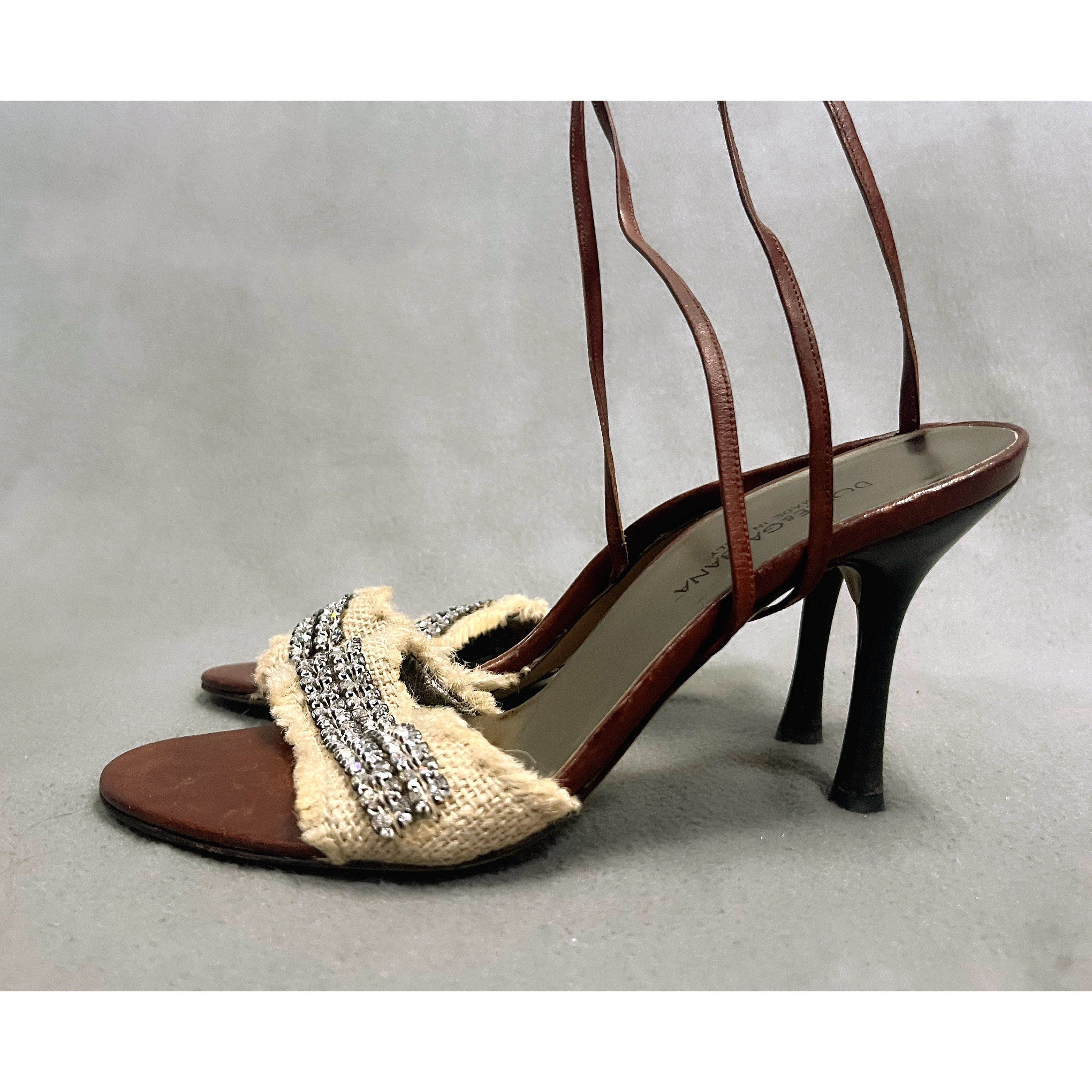 Dolce & Gabbana rhinestone detail sandal, size 6