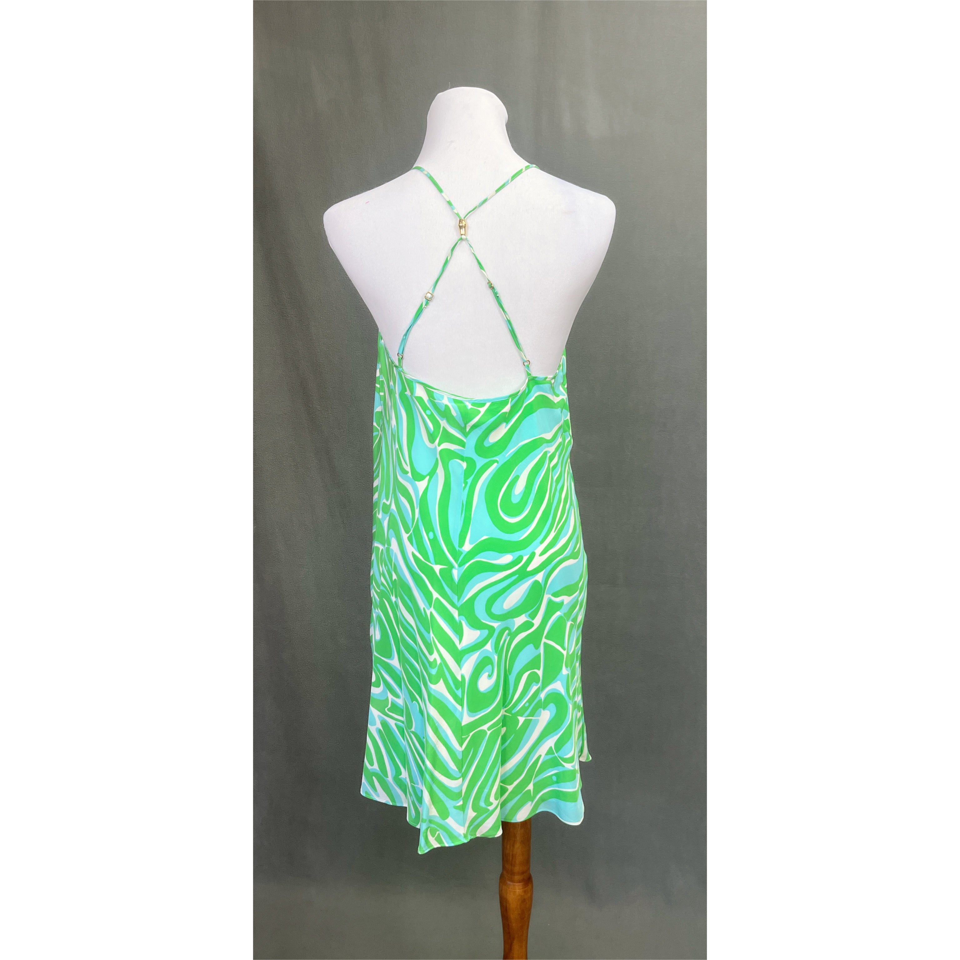 Lilly Pulitzer green and blue Maisy silk dress, size M