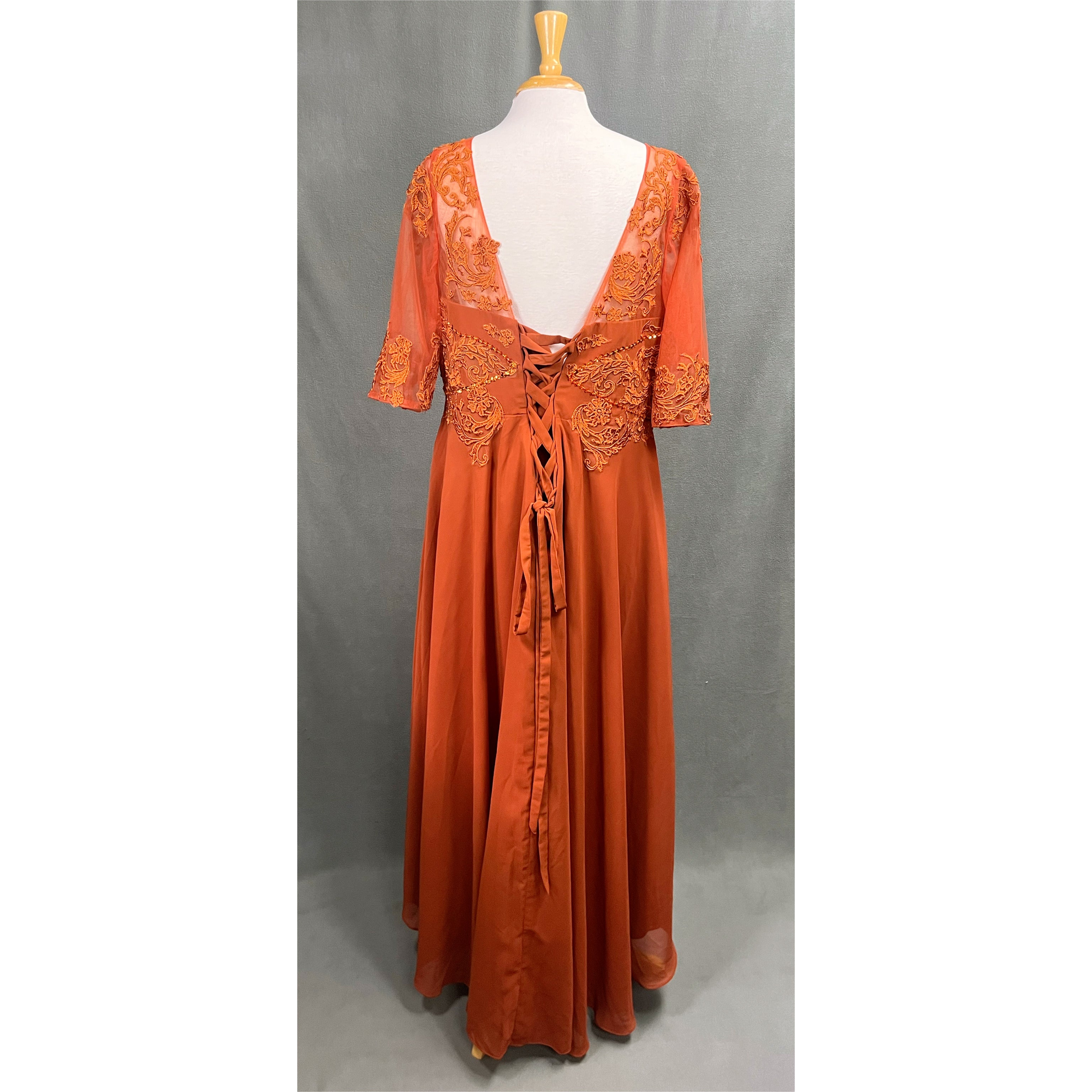 Burnt orange dress, size XXL