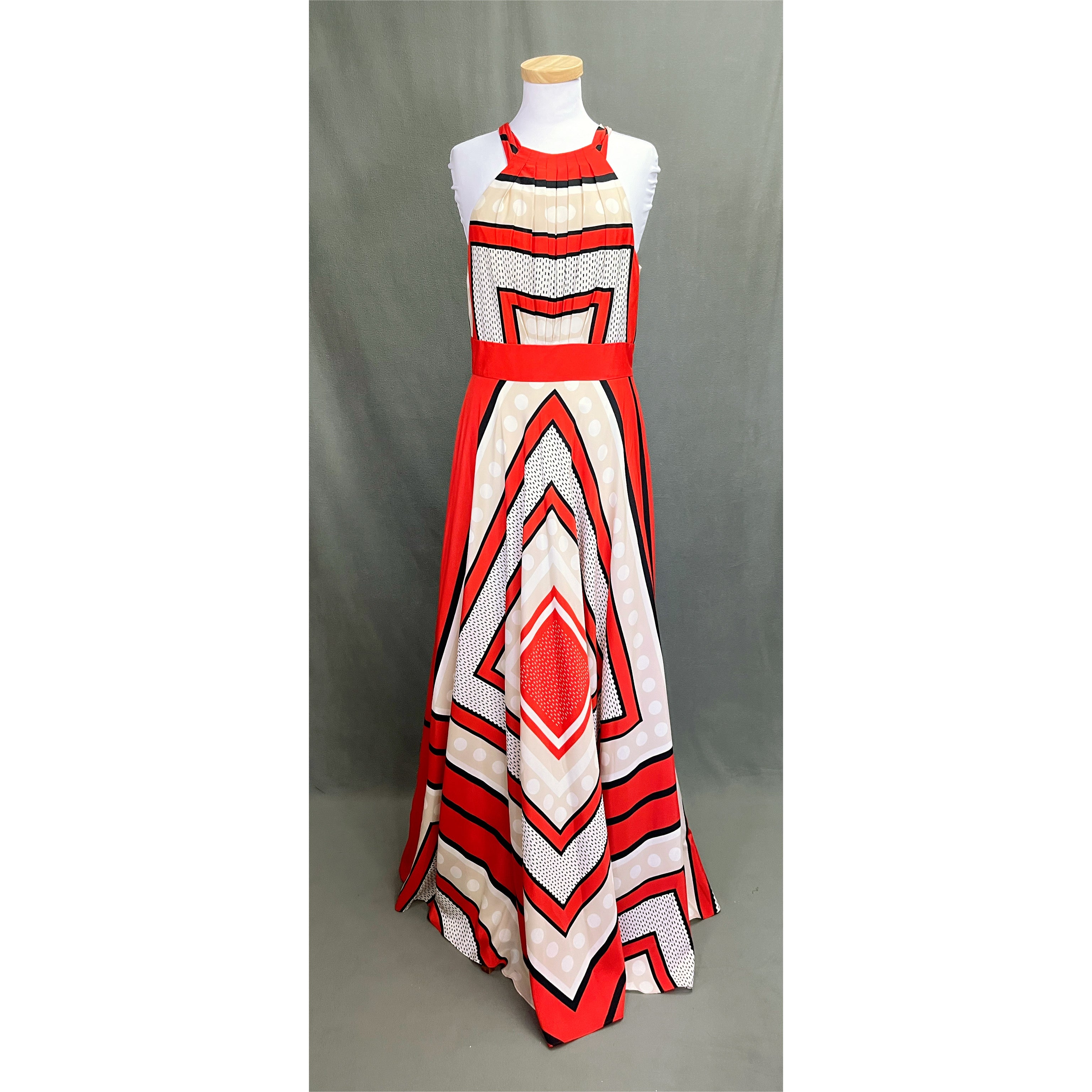 Eliza J. red and navy stripe dress, size 8