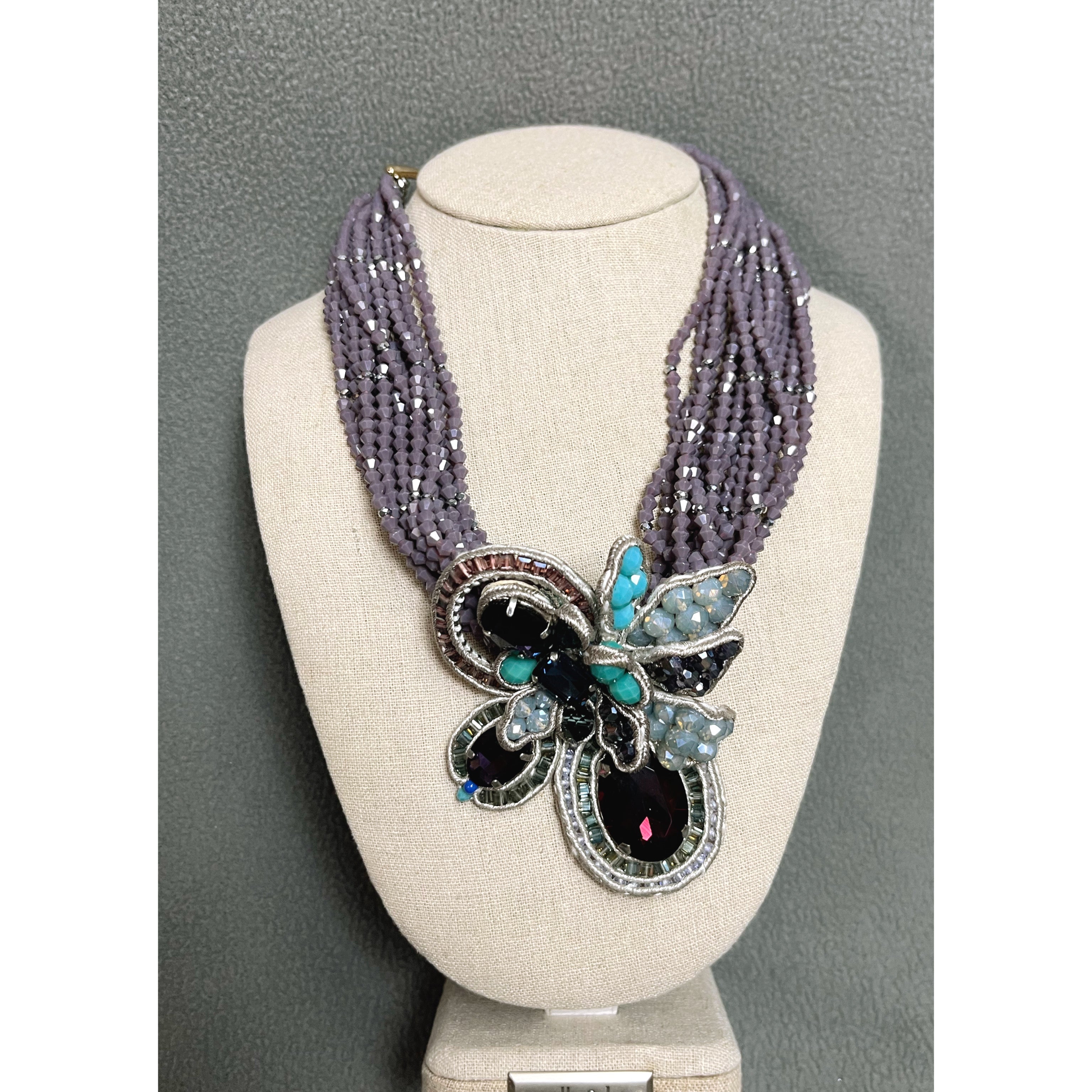Amethyst & Turquoise statement necklace