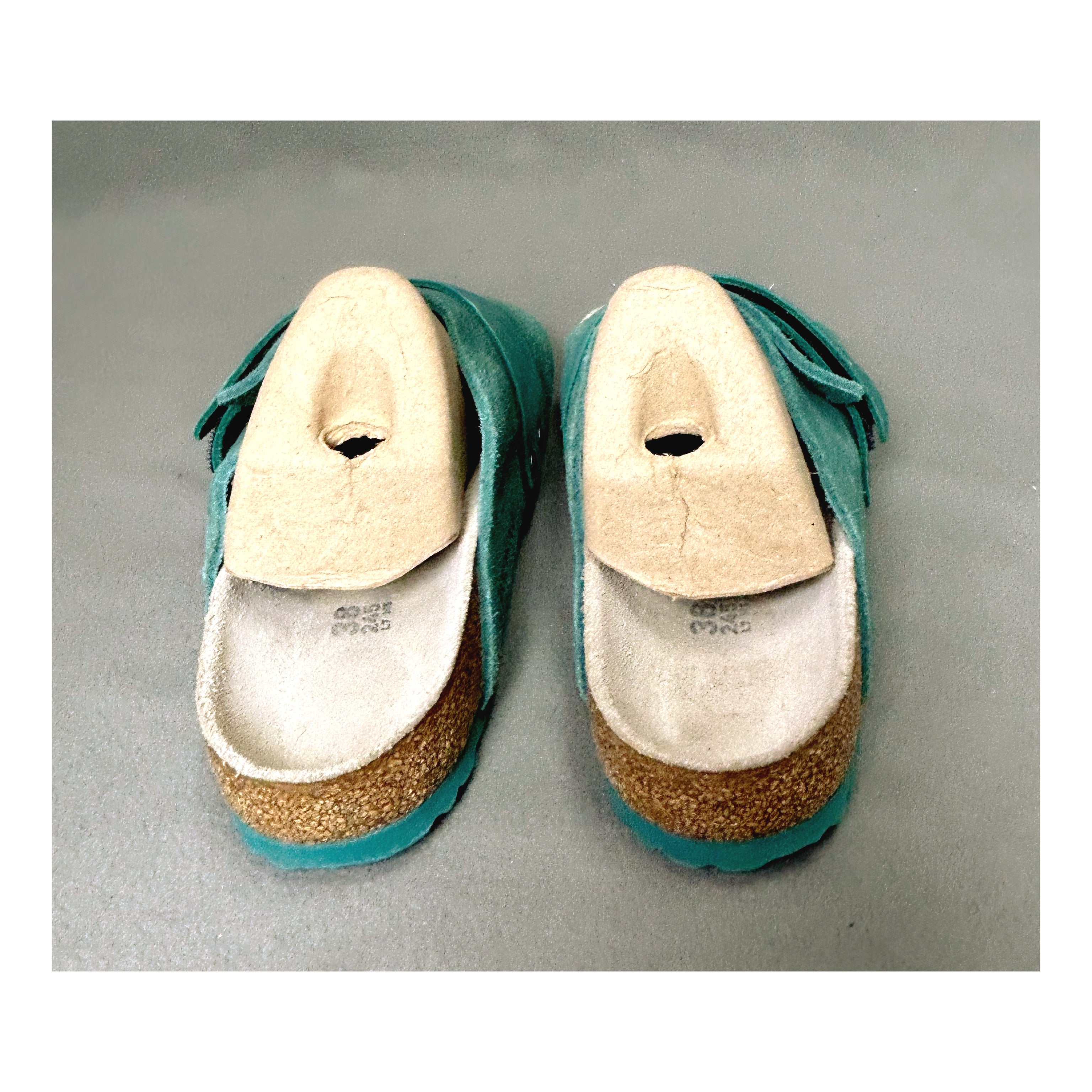 Birkenstock teal Kyoto sandals, size 7-7.5