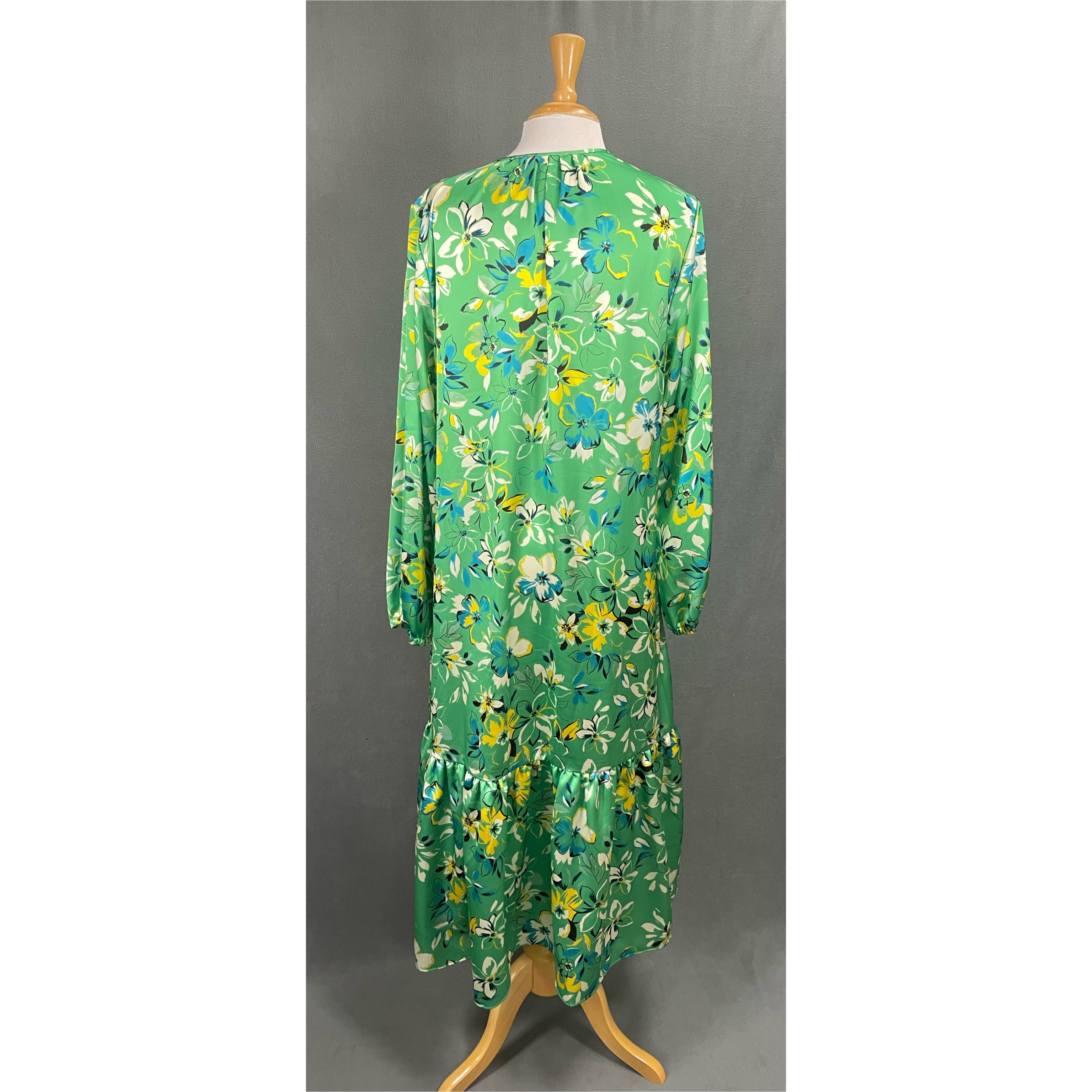 Ann Mashburn green floral dress, size L