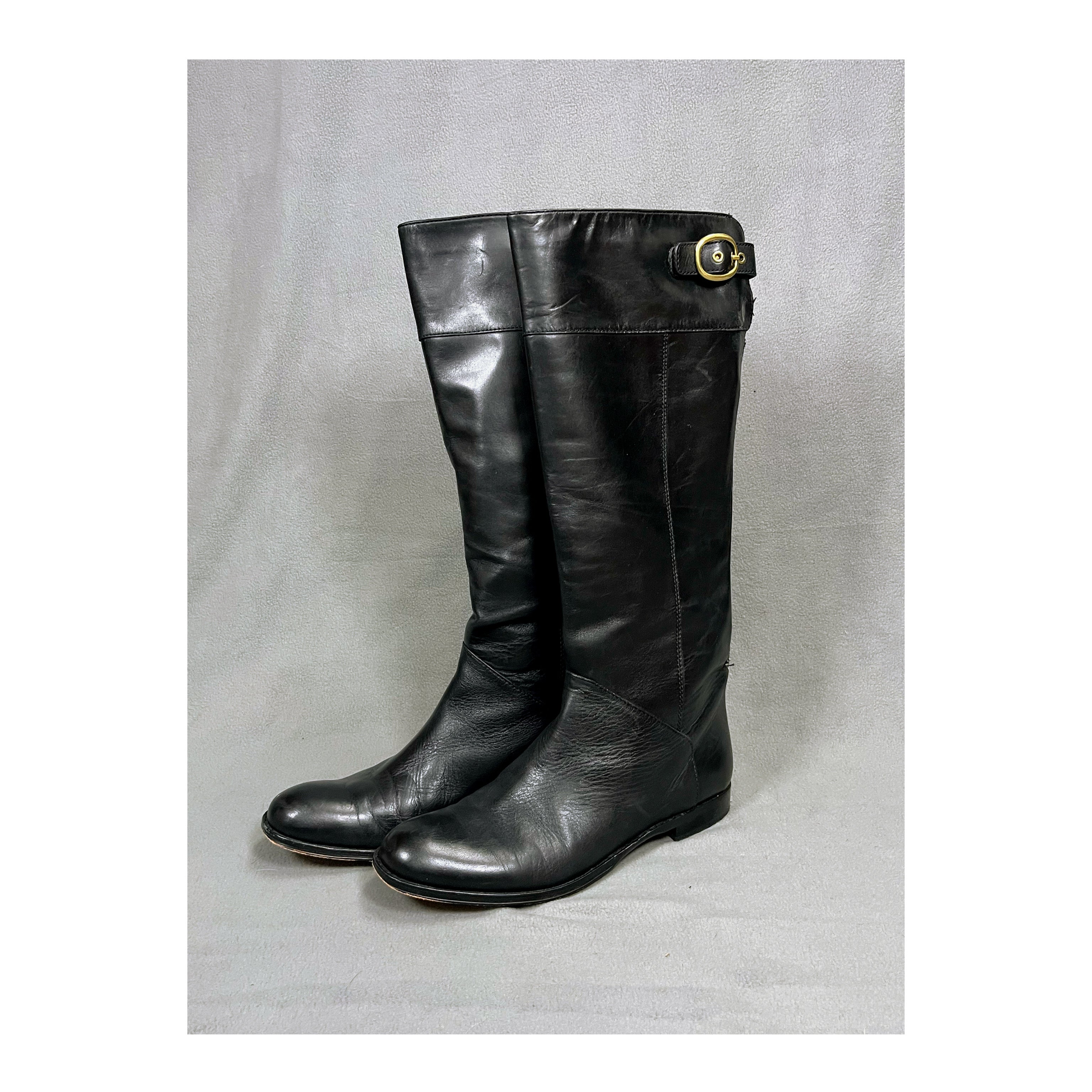 Coach black leather Maely boots, size 10