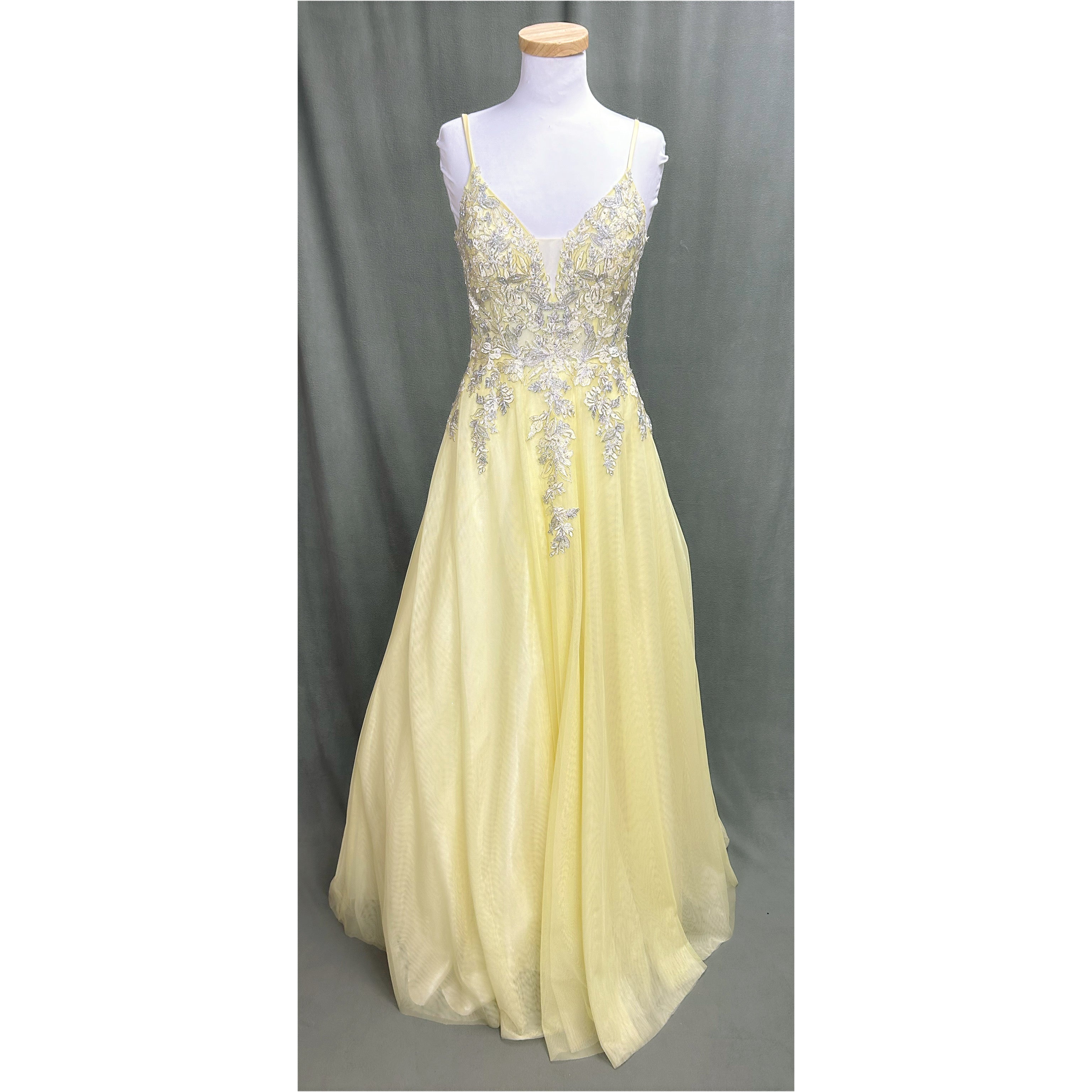 Xscape yellow dress, size 6