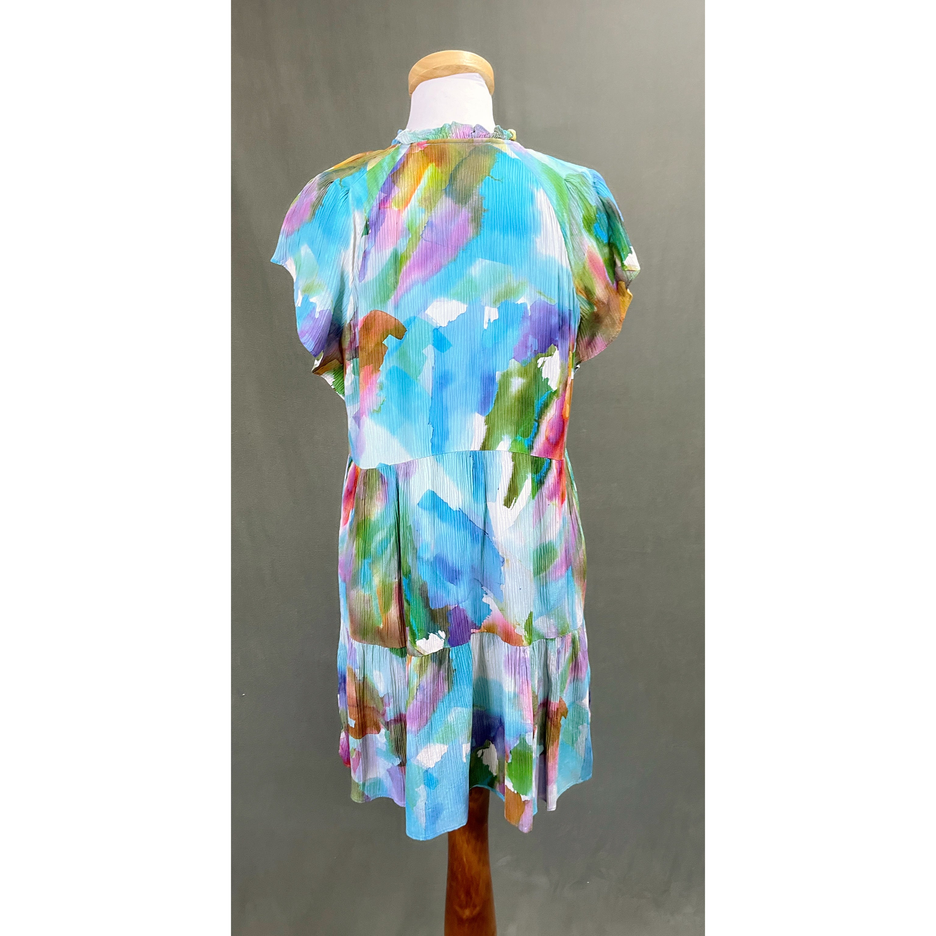 Marie Oliver blue watercolor dress, size XS & S