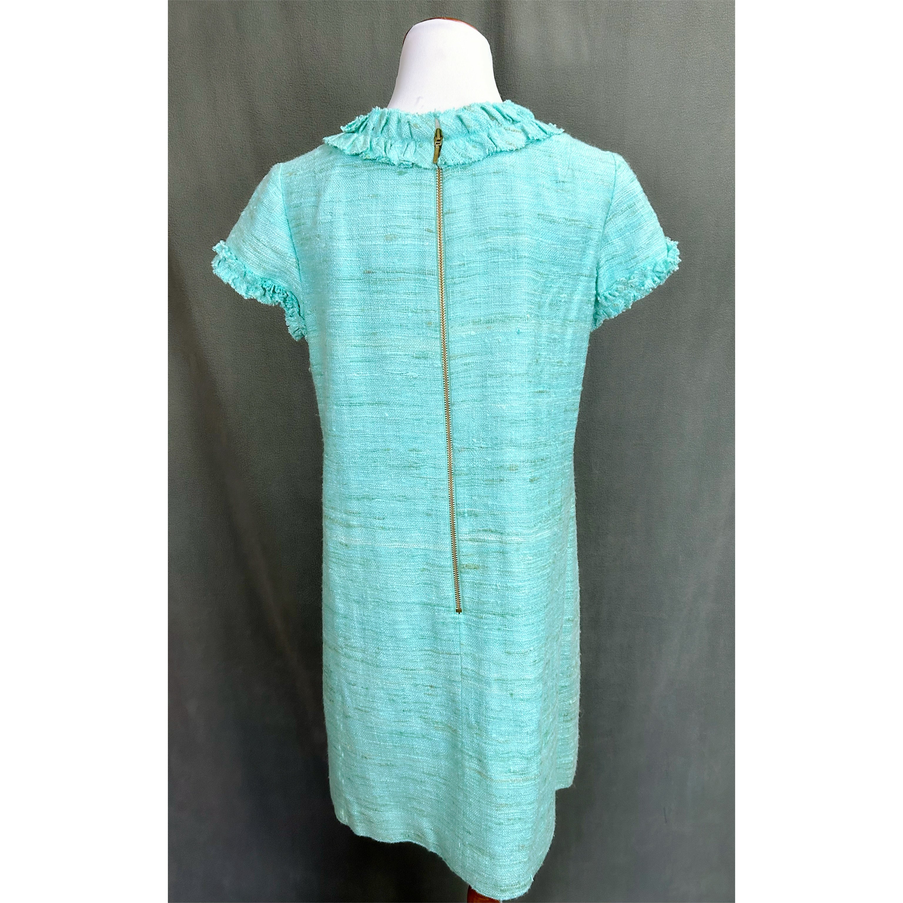 Sara Campbell aqua silk dress, size 6