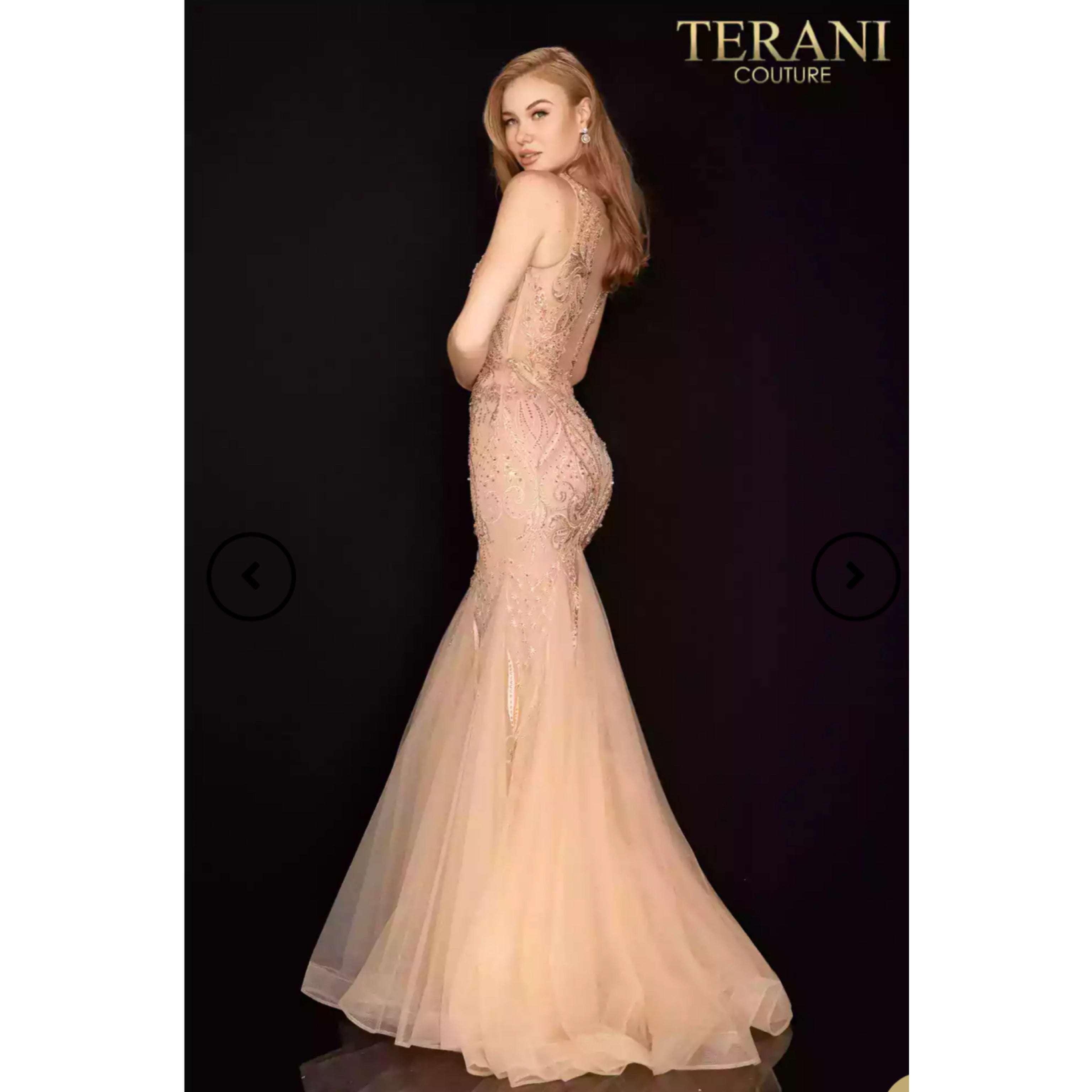 Terani rose gold dress, size 10, NEW WITH TAGS!