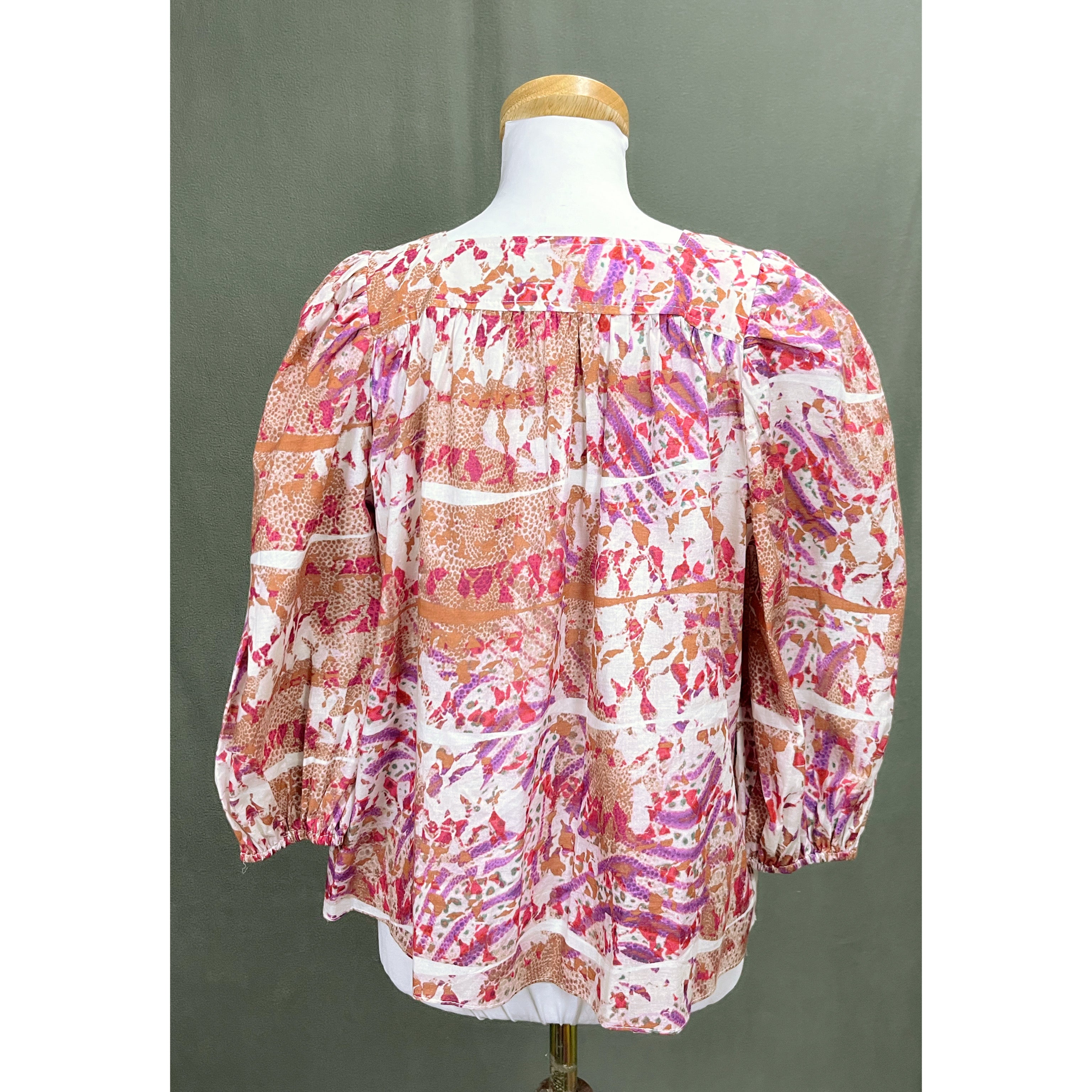 Willa Story terracotta print blouse, size M