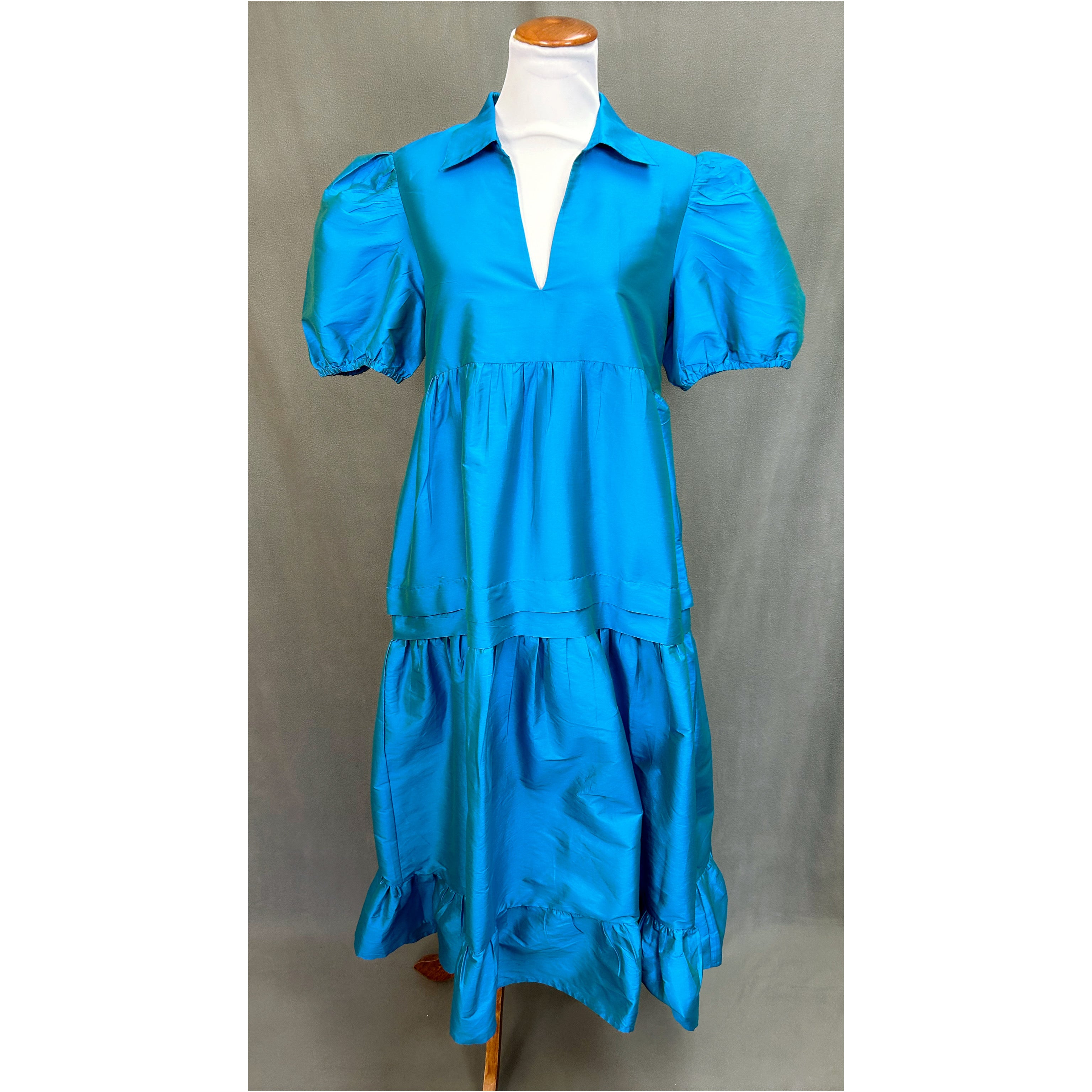 Dhruv Kapoor peacock blue dress, size S