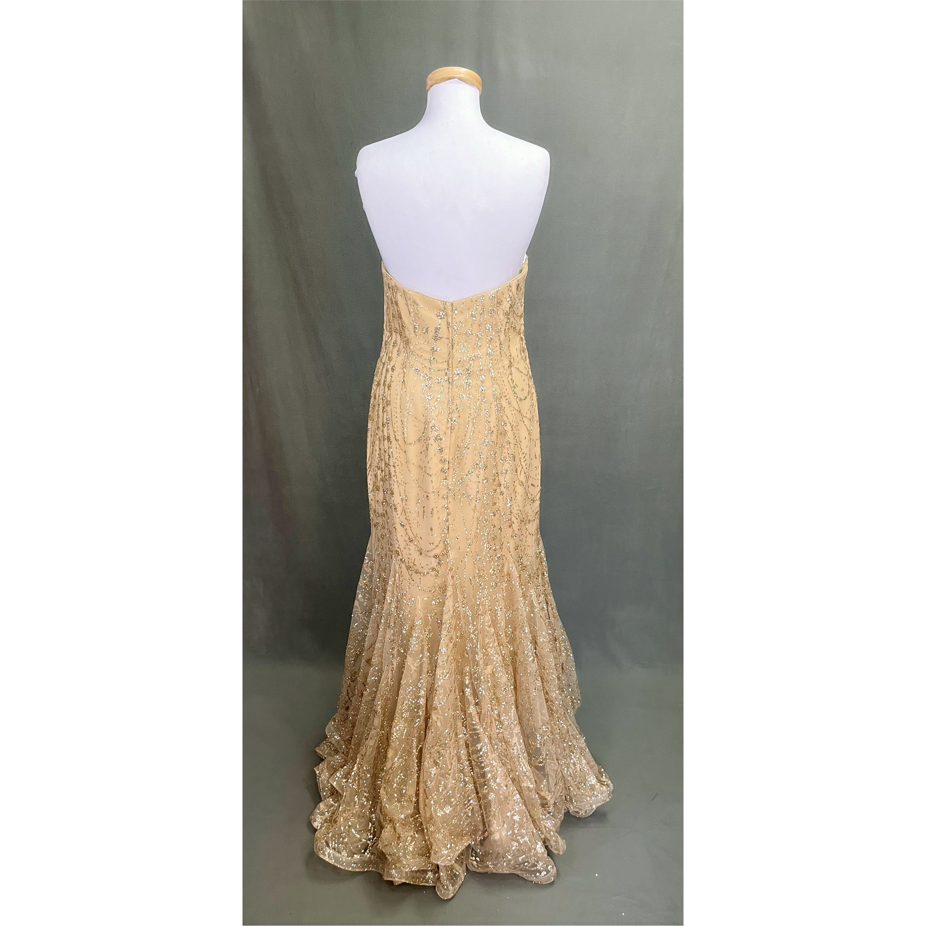 Ellie Wilde gold dress, size 14