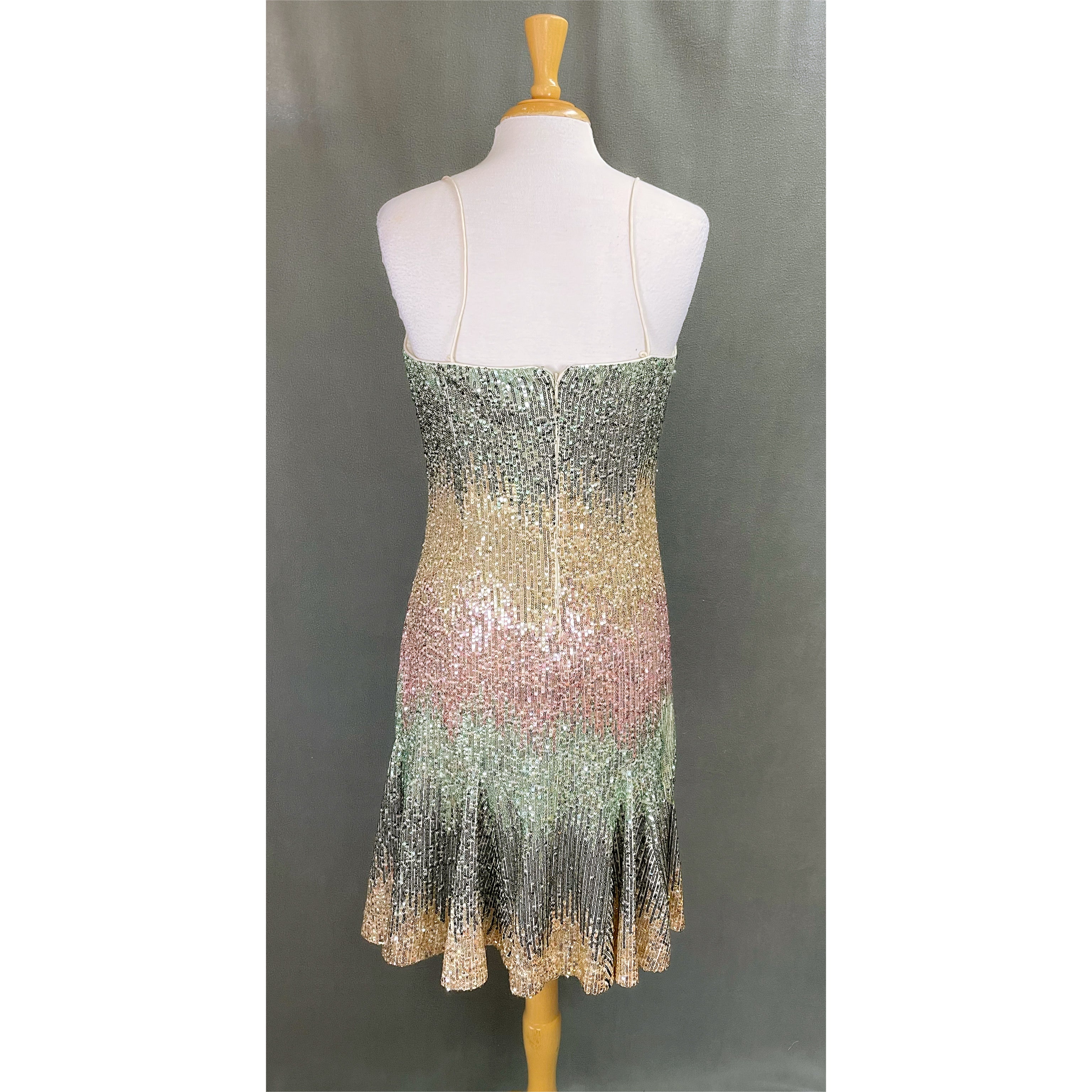 Badgley Mischka multi-color sequin dress, size 10