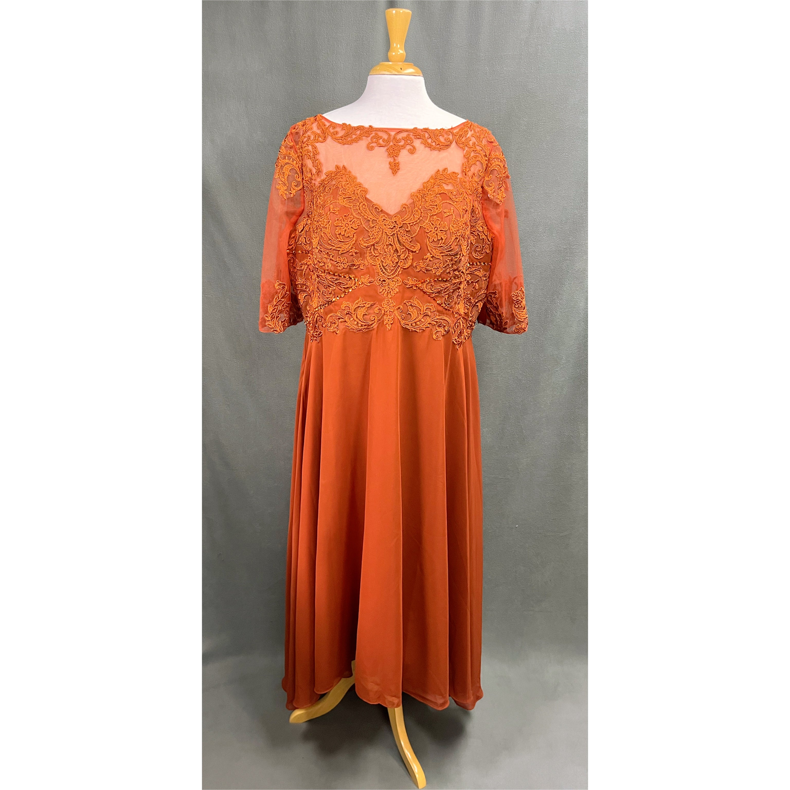 Burnt orange dress, size XXL
