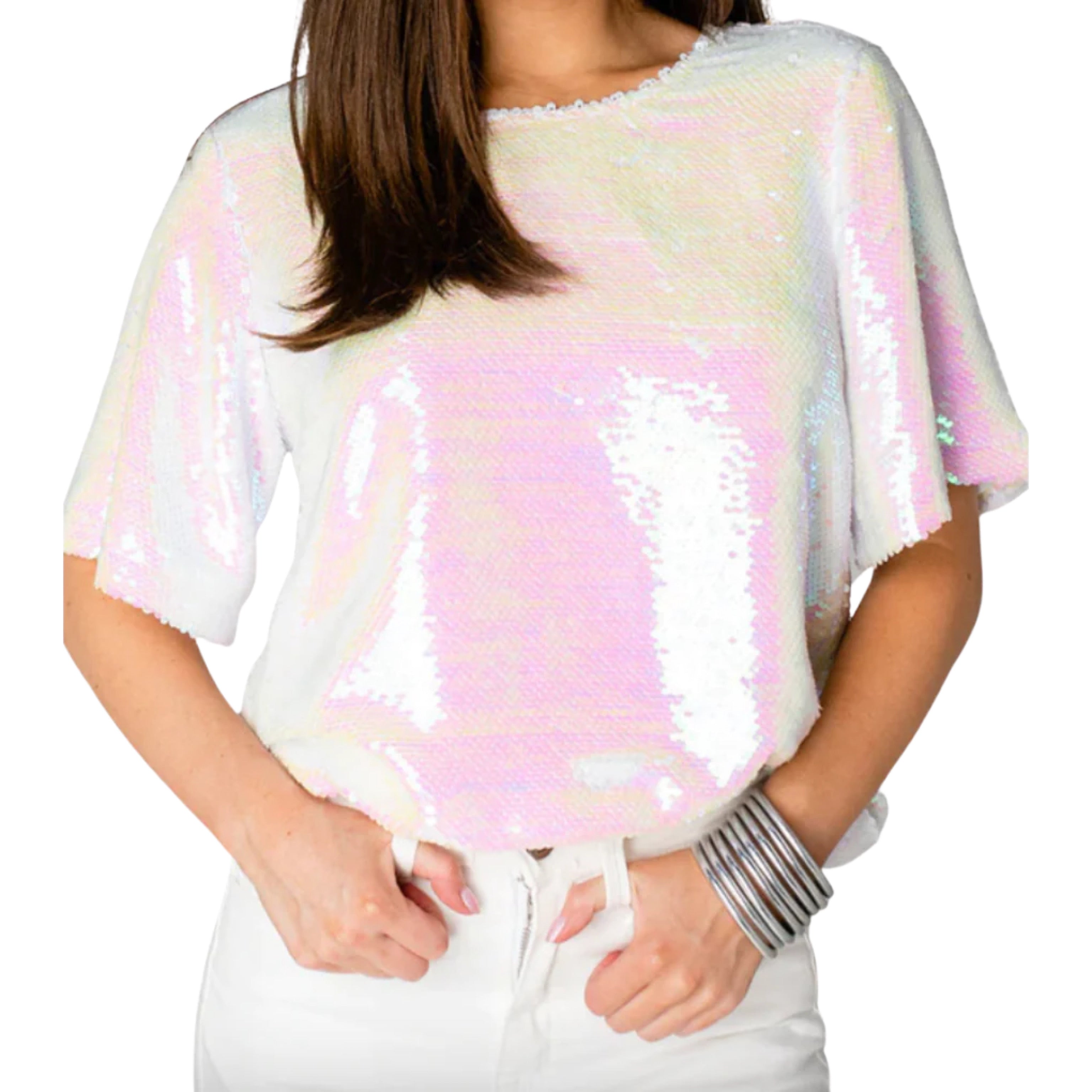Buddy Love iridescent sequin blouse, size S