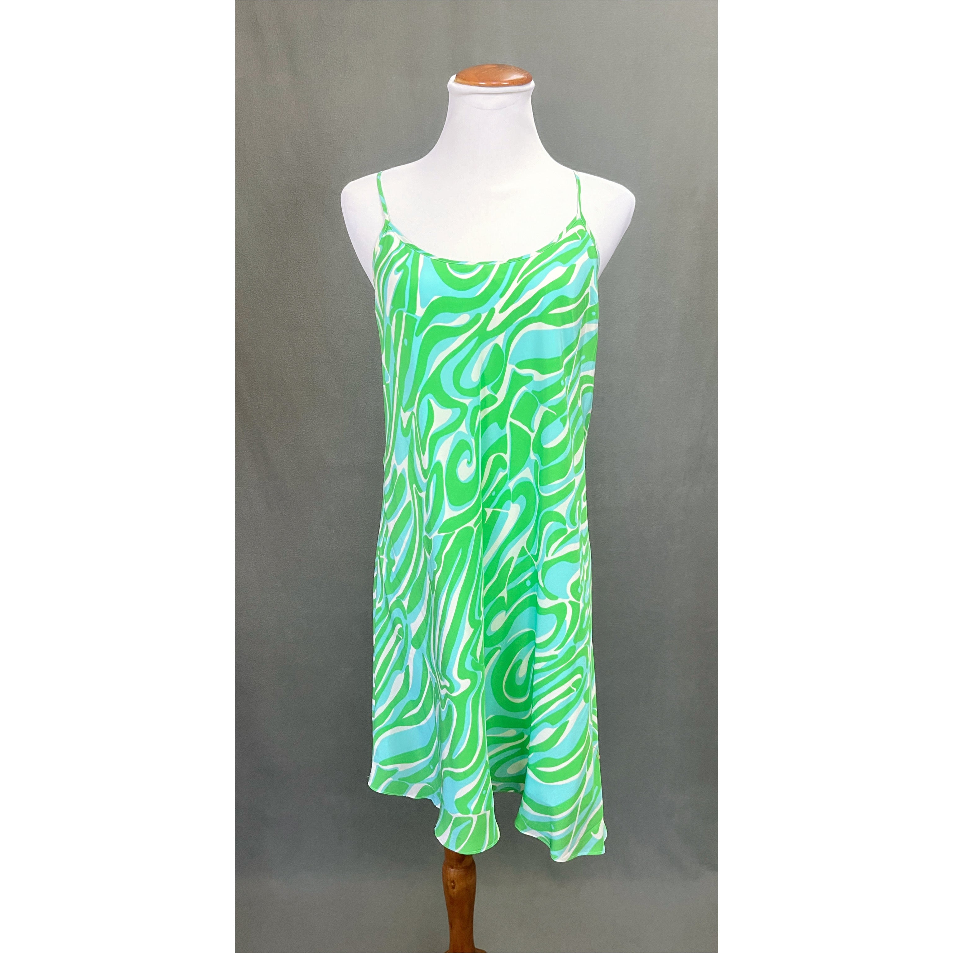 Lilly Pulitzer green and blue Maisy silk dress, size M