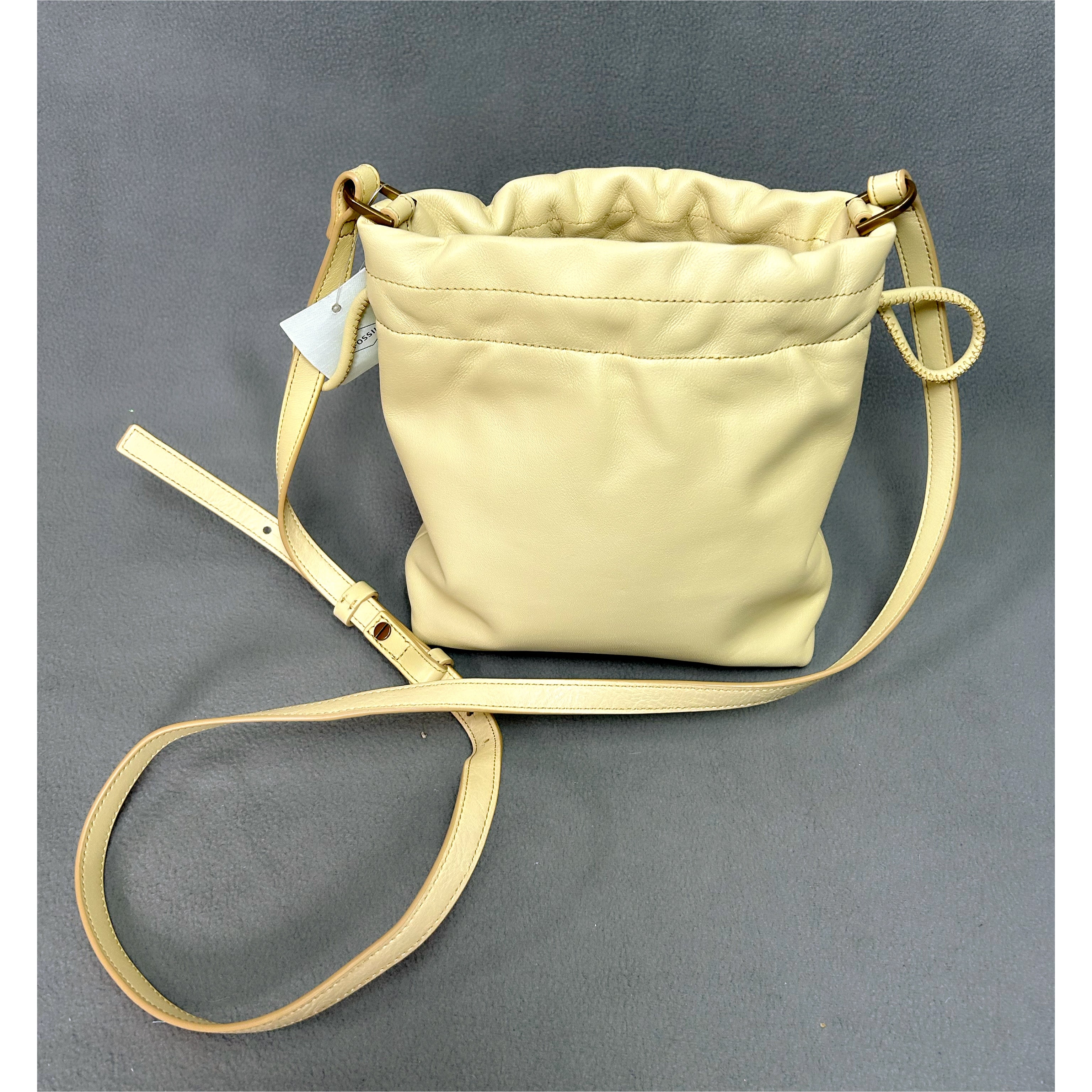 Fossil pale yellow leather bag, NEW WITH TAGS!