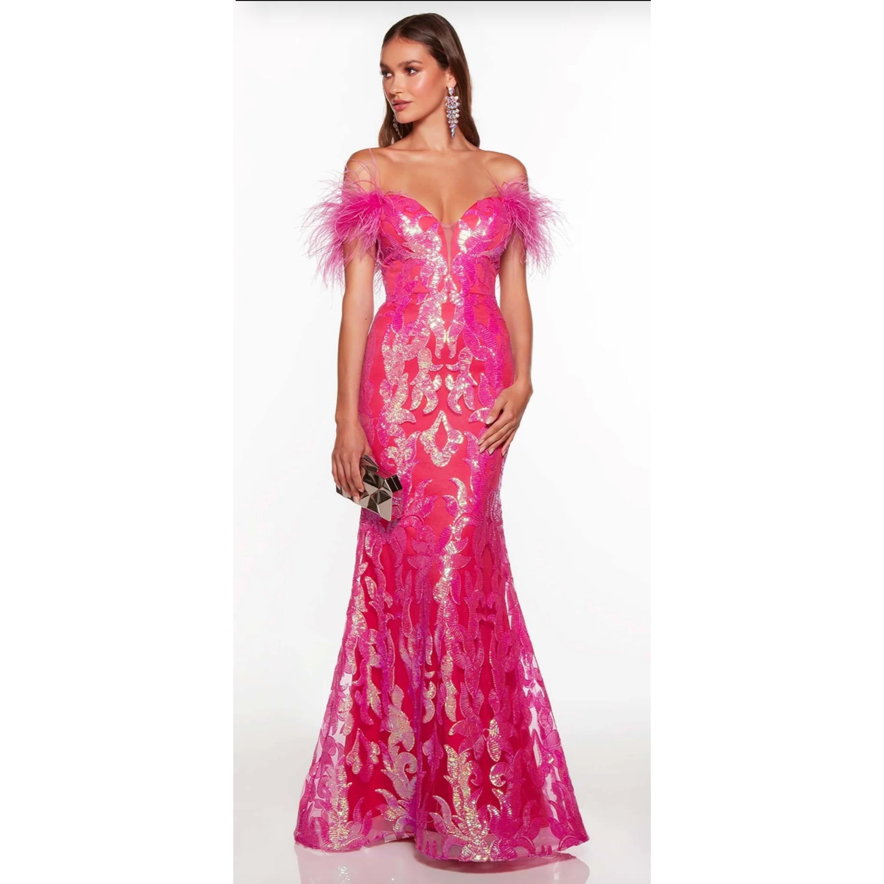 Alyce electric pink dress, size 14