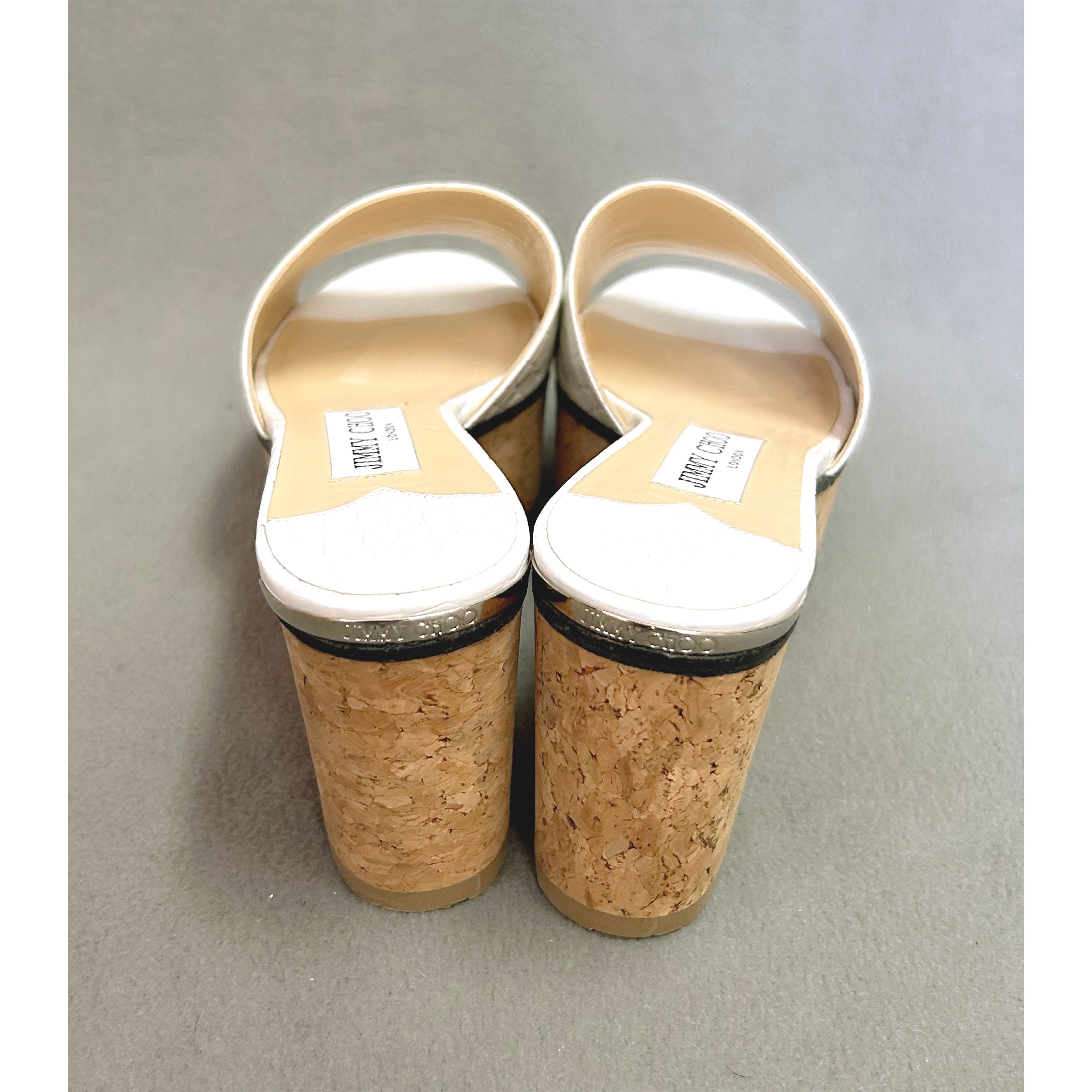 Jimmy Choo white "alligator" Dee Dee sandals, size 6, BRAND NEW W/O TAGS