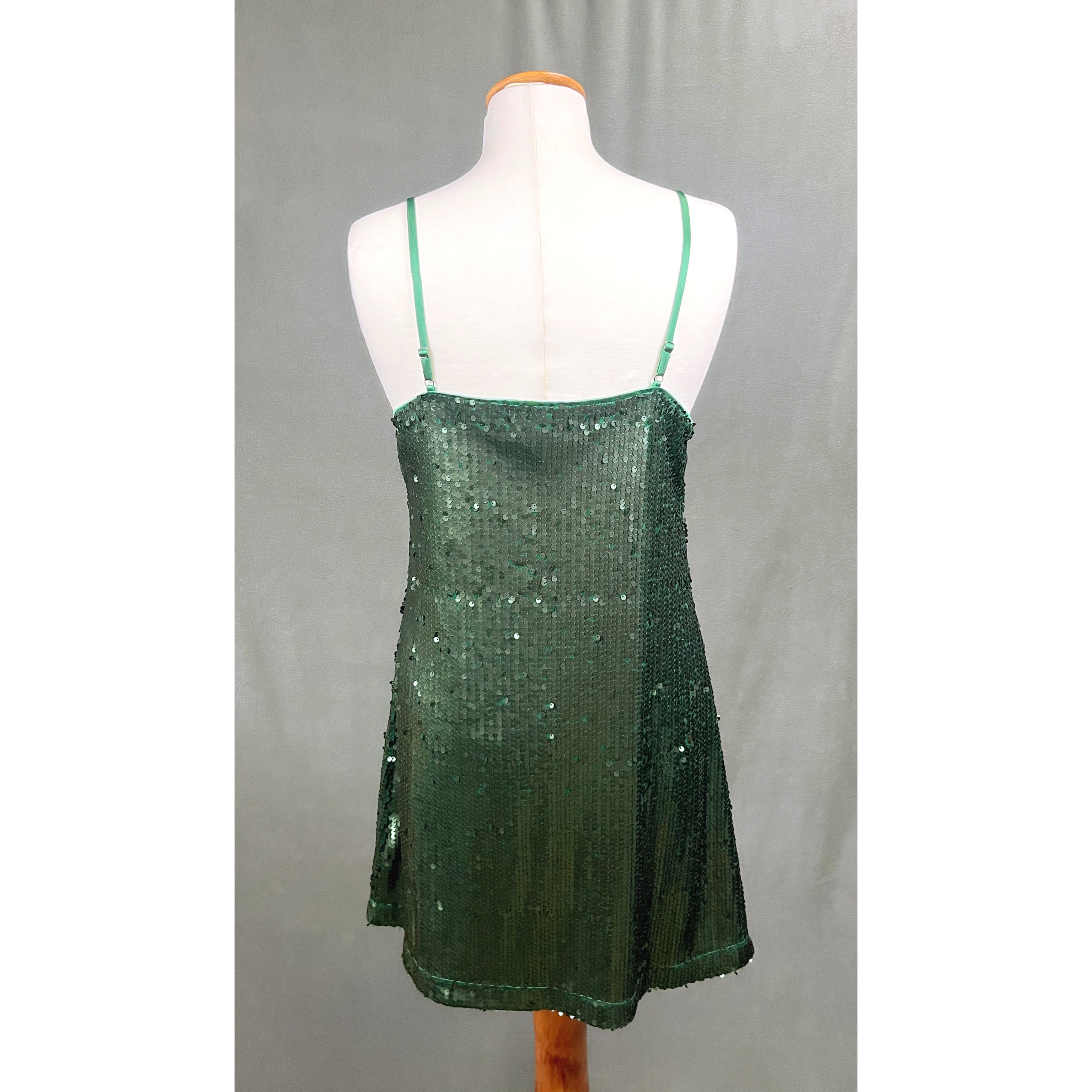 B. Smart evergreen sequin dress, size 3/4