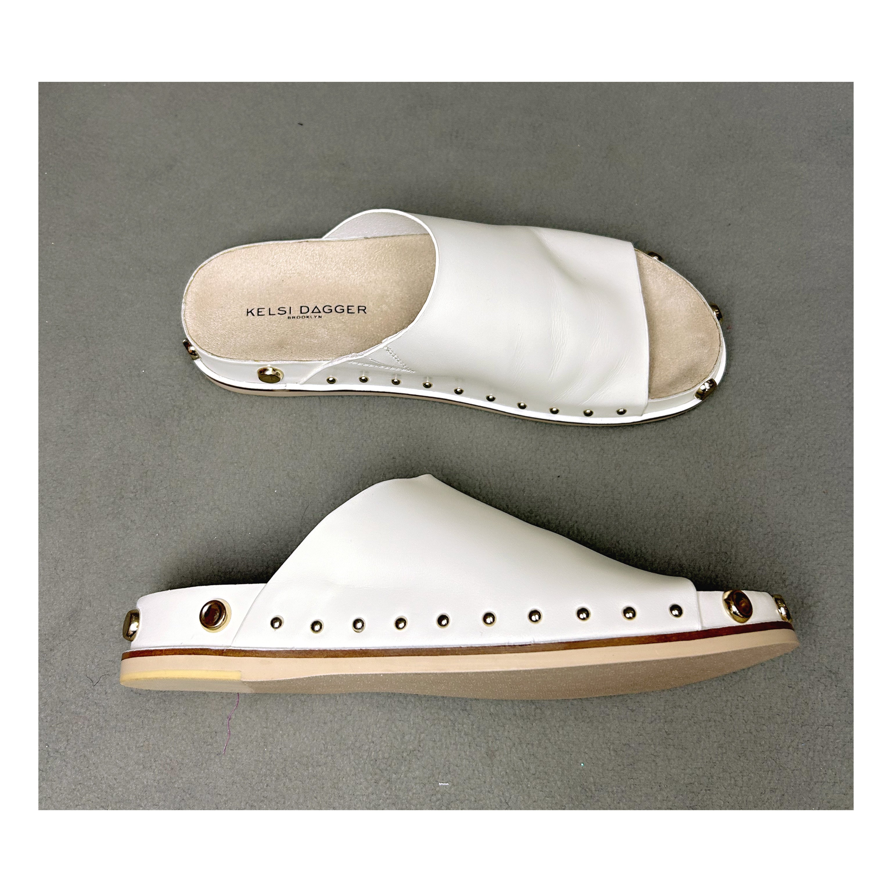 Kelsi Dagger white sandals, size 8