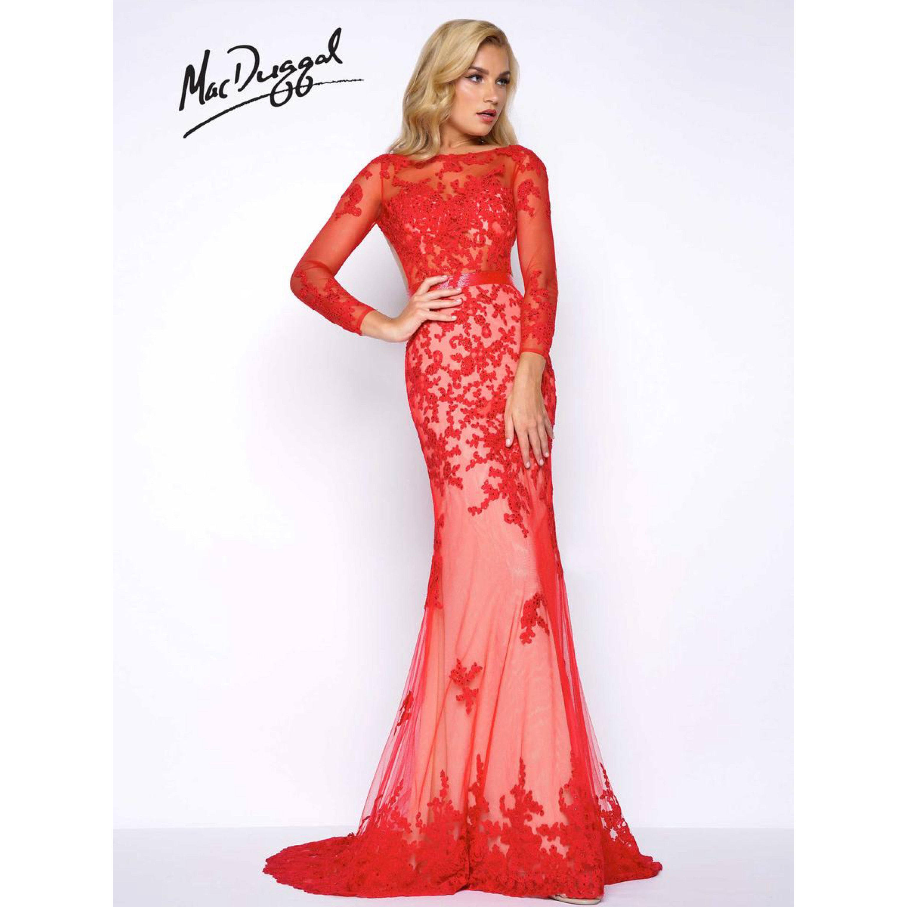 MacDuggal red dress, size 6