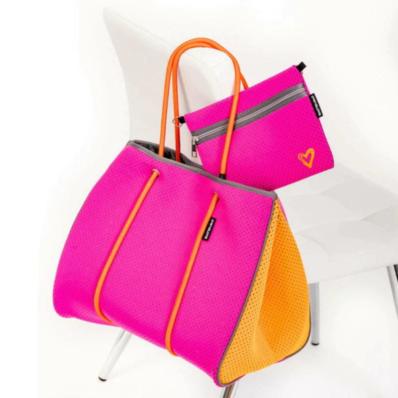 Prenelove bright pink and orange tote, NEW WITH TAGS!