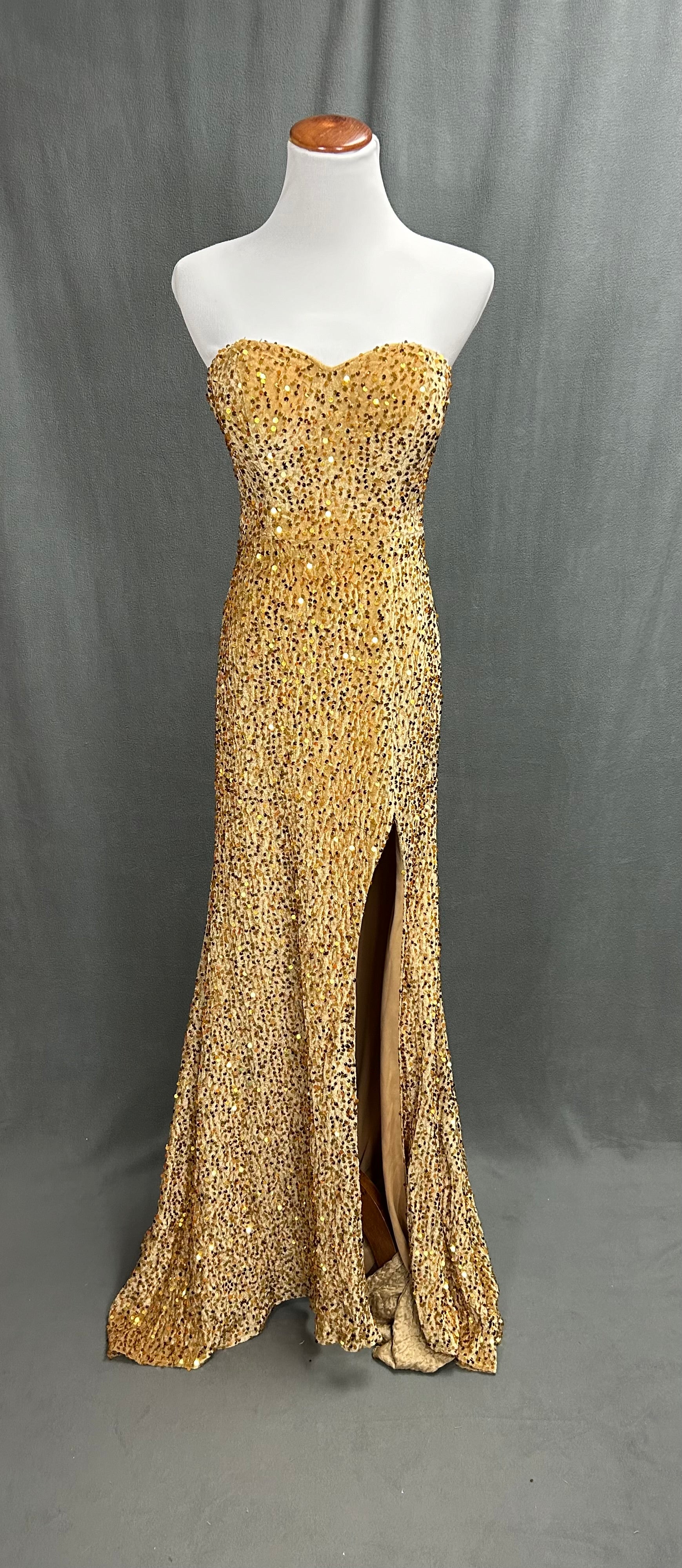 Yulure gold dress, size 4
