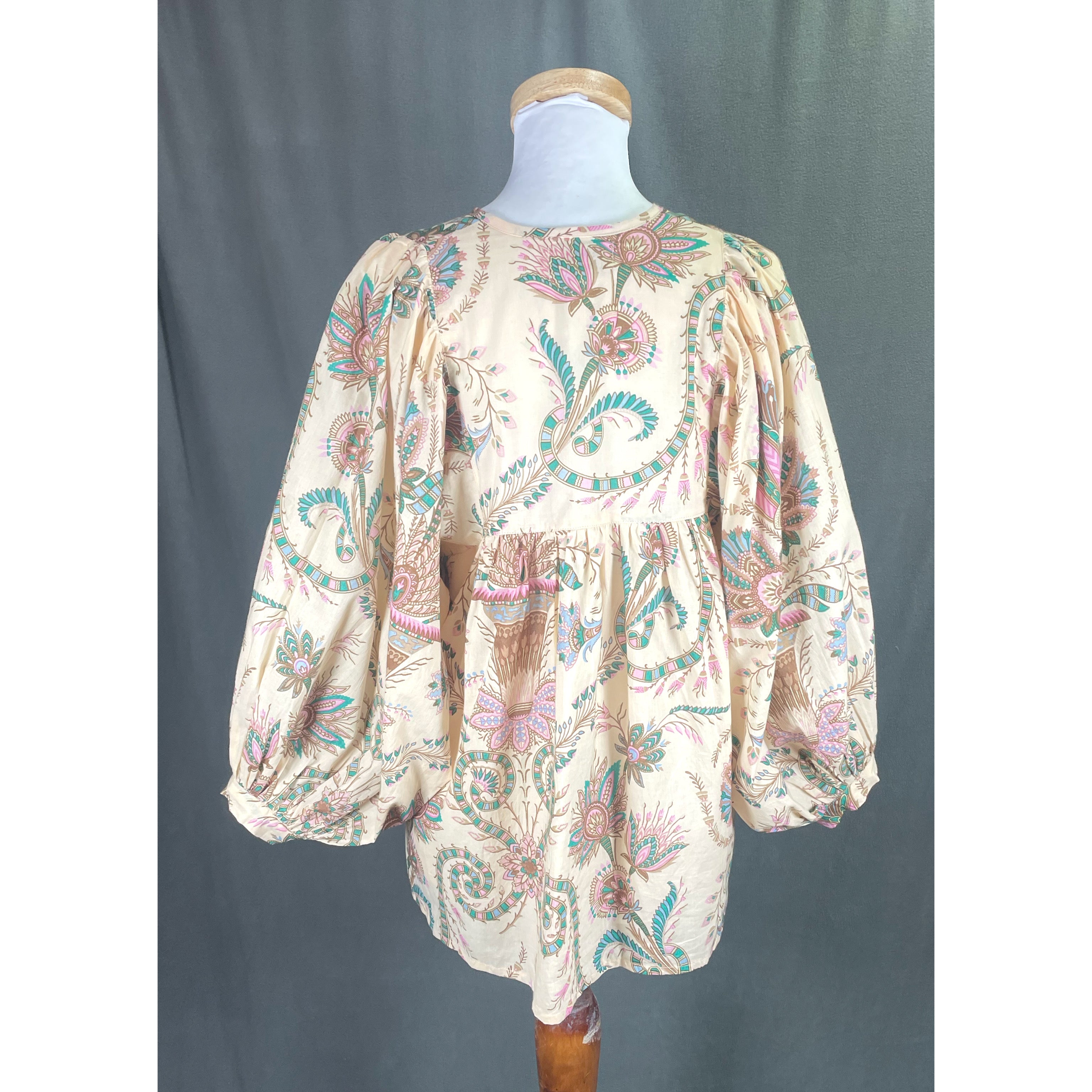 Mille blush floral blouse, size XS (runs large)