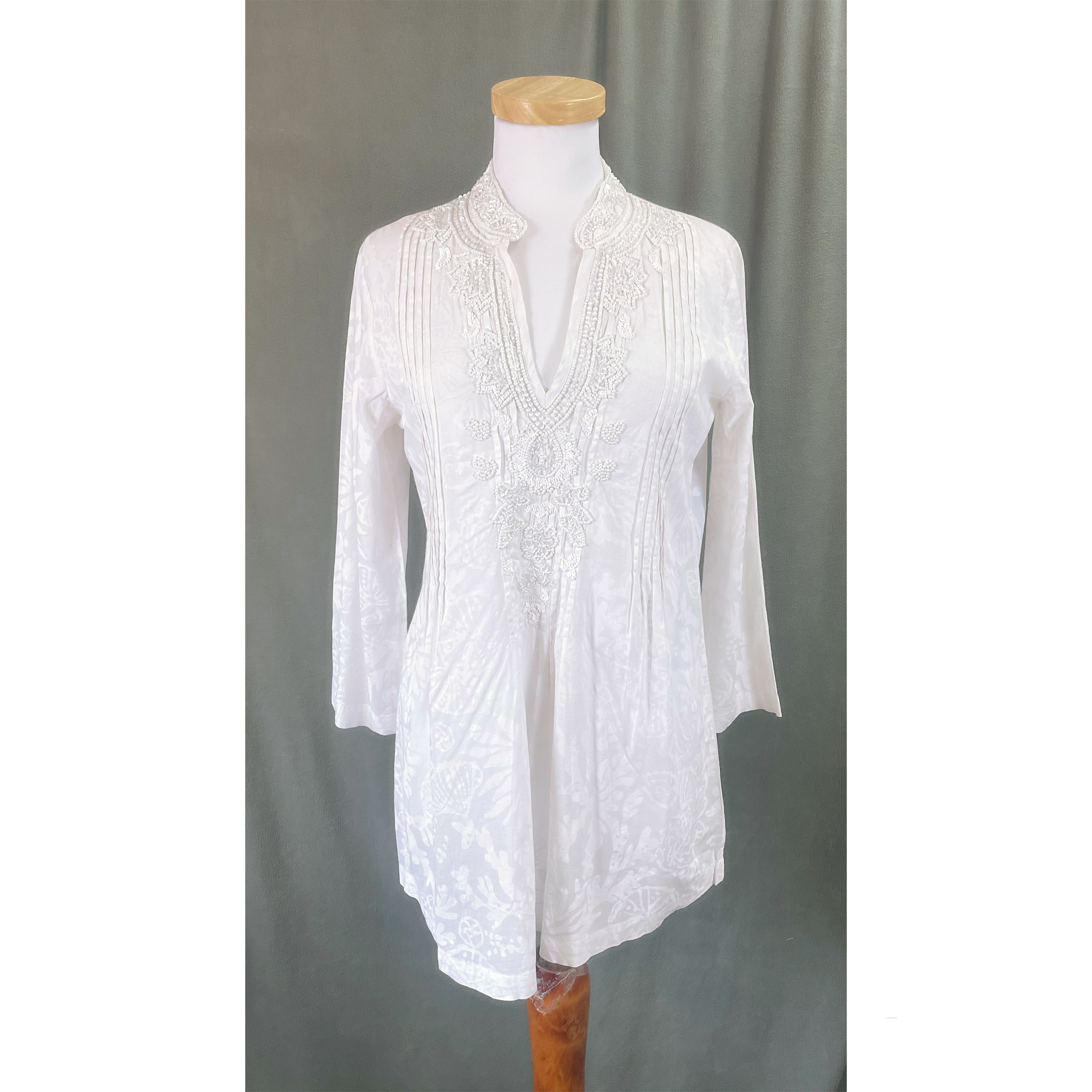 Lilly Pulitzer white beaded Sarasota tunic, size S, NEW WITH TAGS!