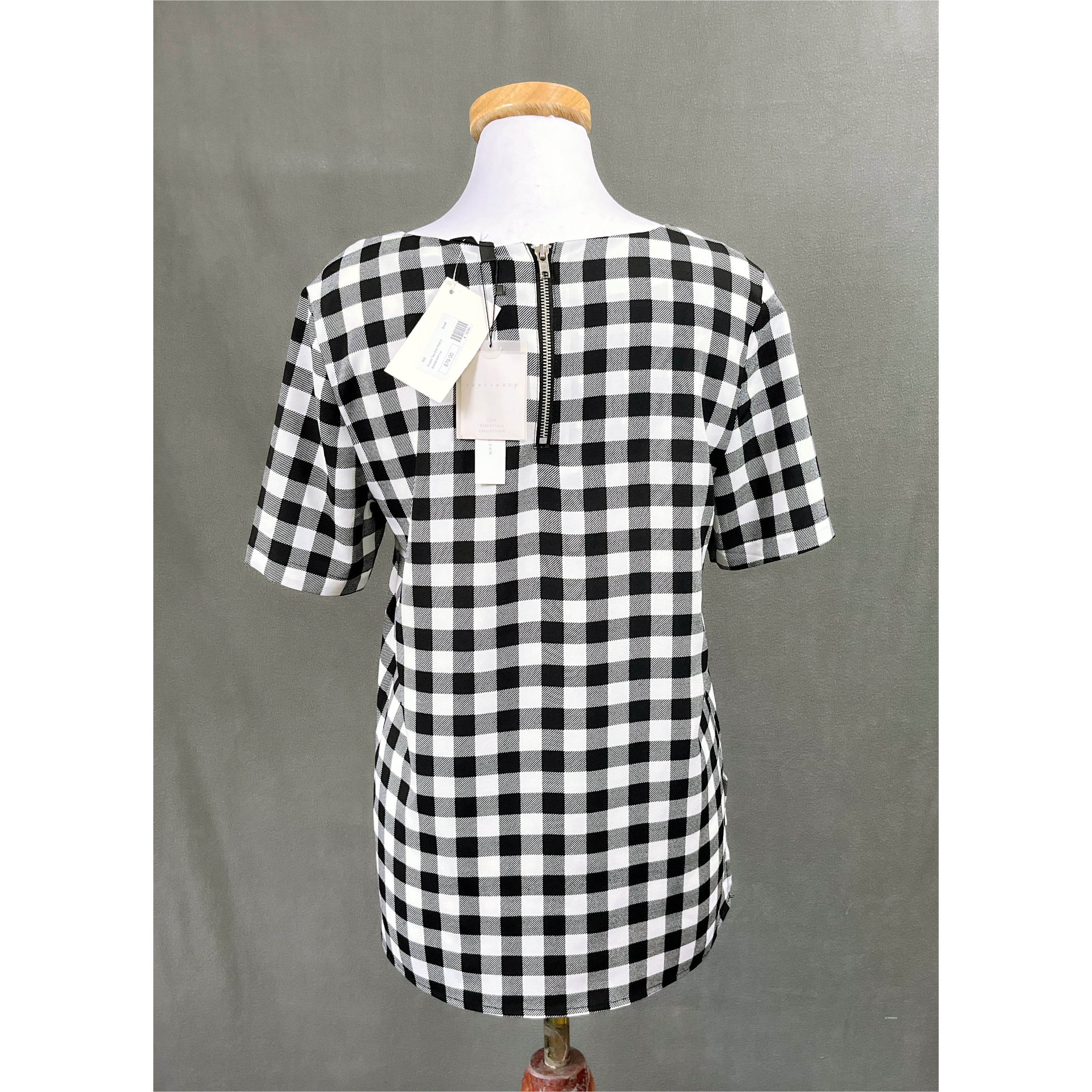 Sanctuary black & white check blouse, size S, NEW WITH TAGS!
