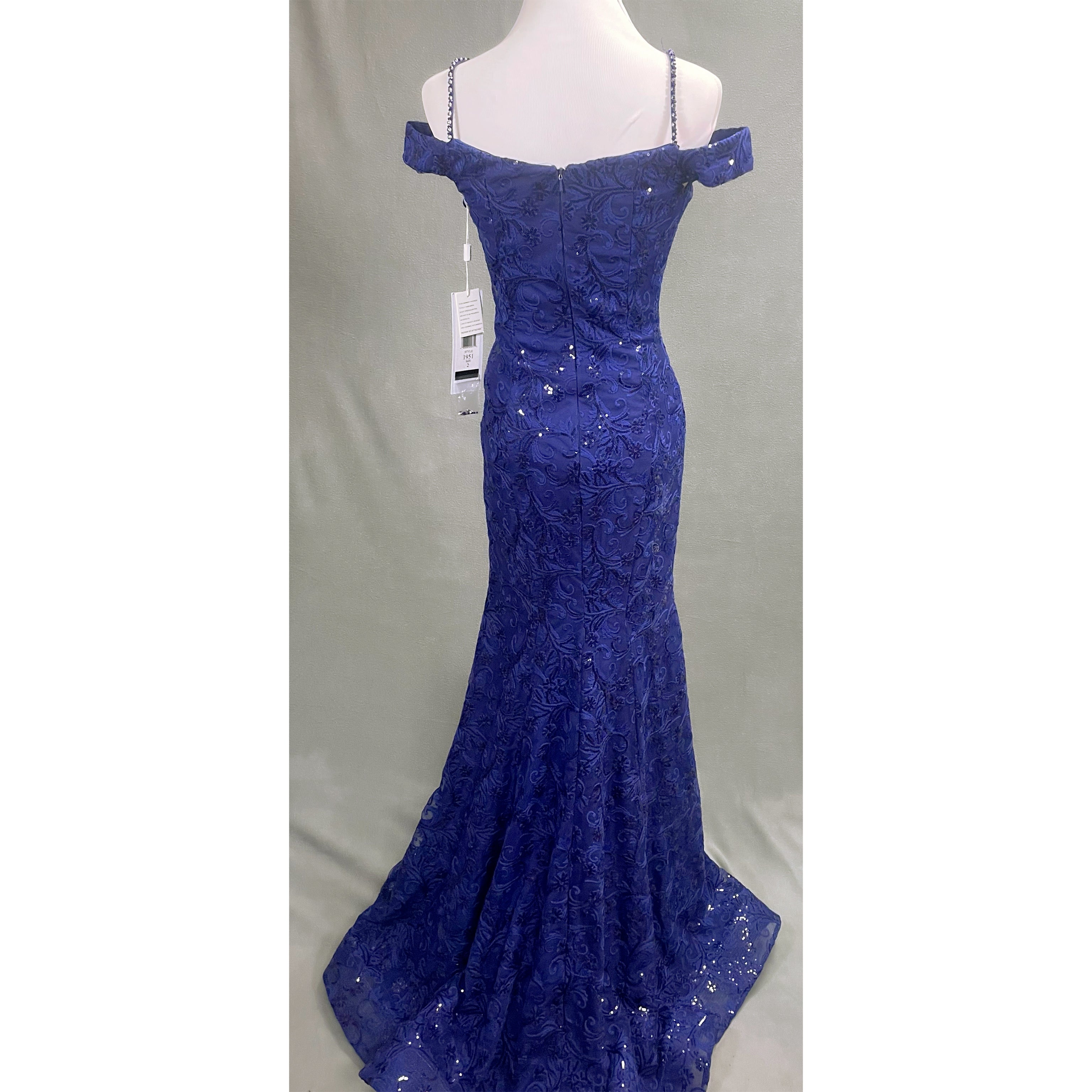 Colors cobalt beaded dress, size 2, NEW WITH TAGS!