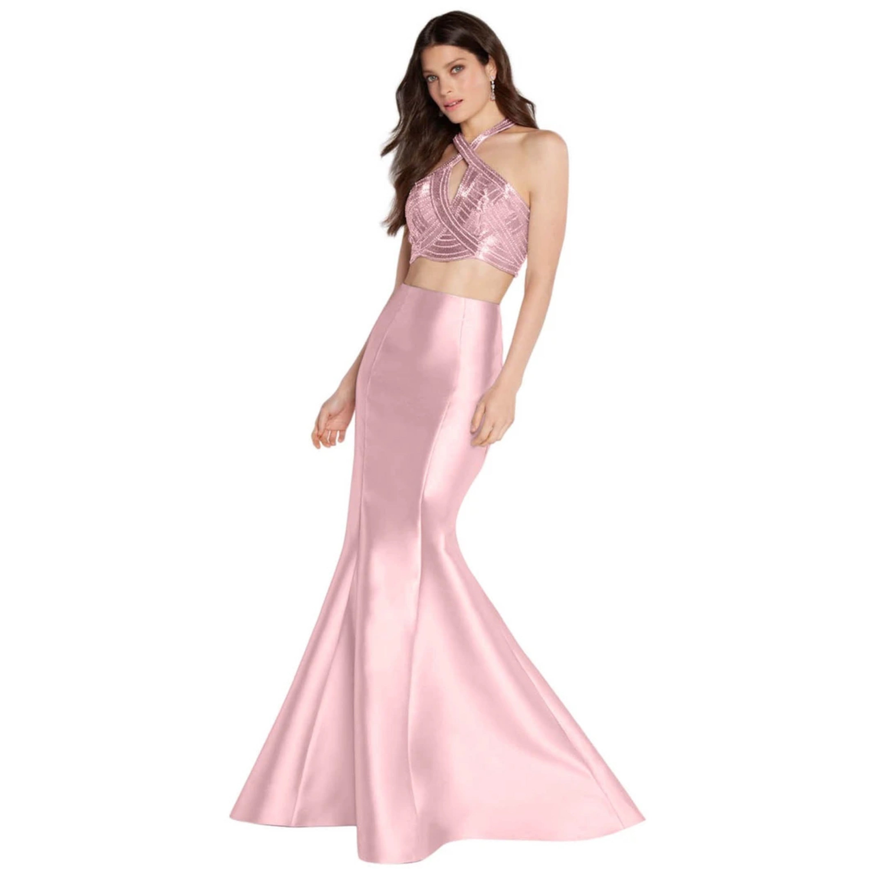 Alyce rose quartz 2-piece dress, size 6, NEW WITH TAGS!