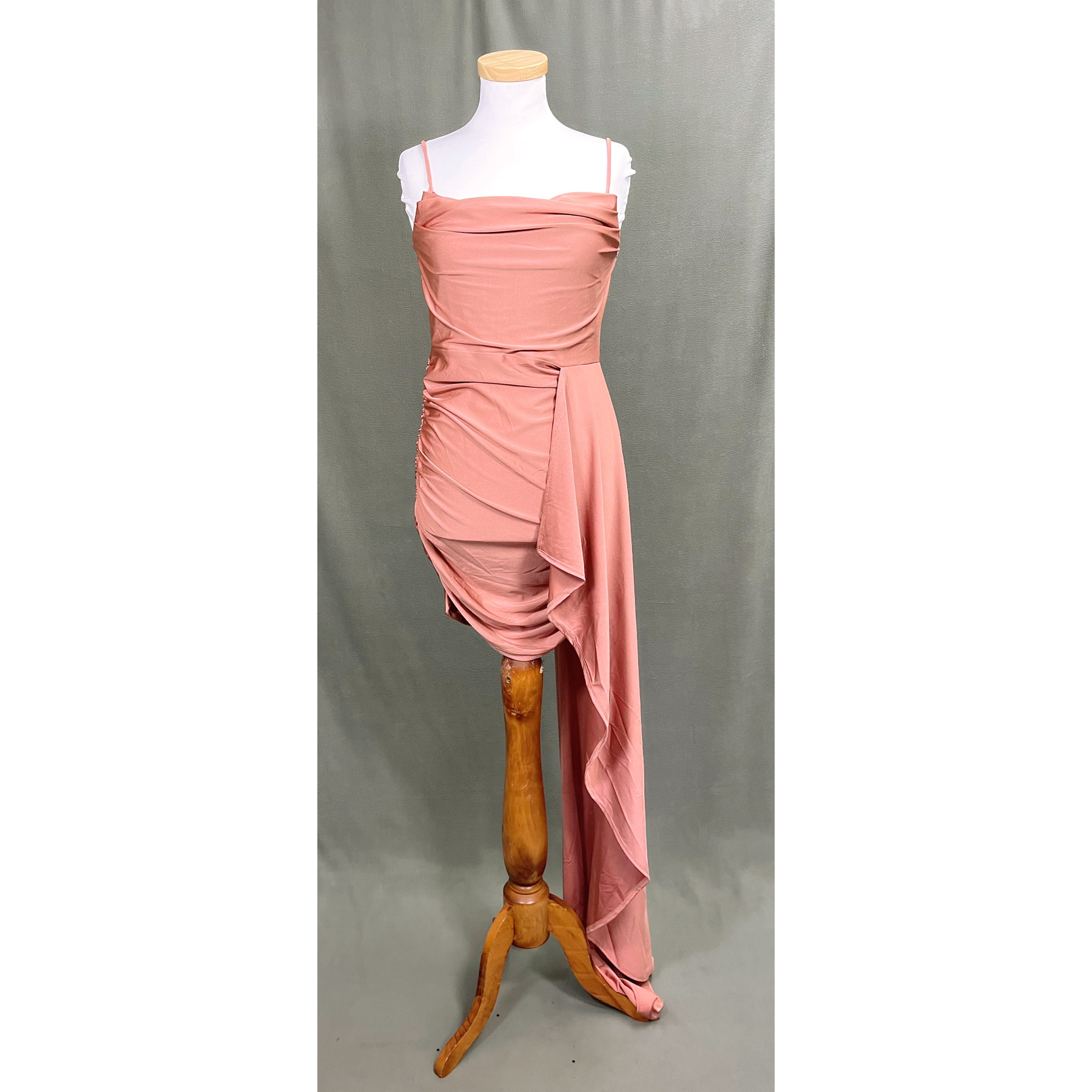 Cefian blush short dress with train, sizes S, M, and L, NEW WITH TAGS!